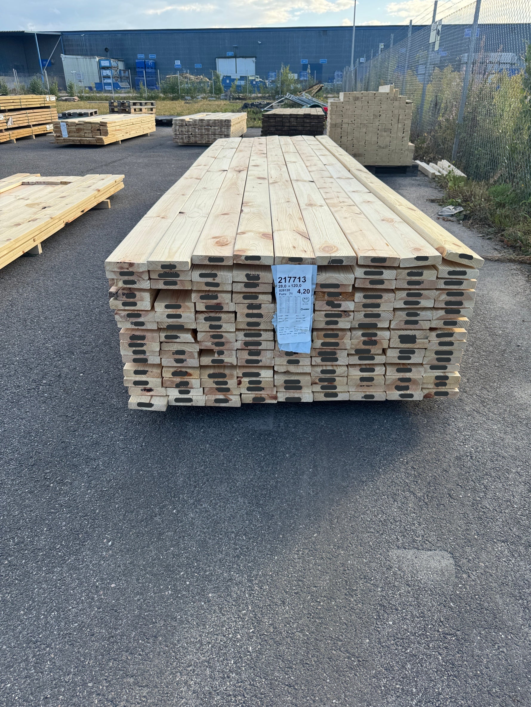 Paket Hyvlad 28x120 – 134st – 4.20 m – ANDRASORTERING