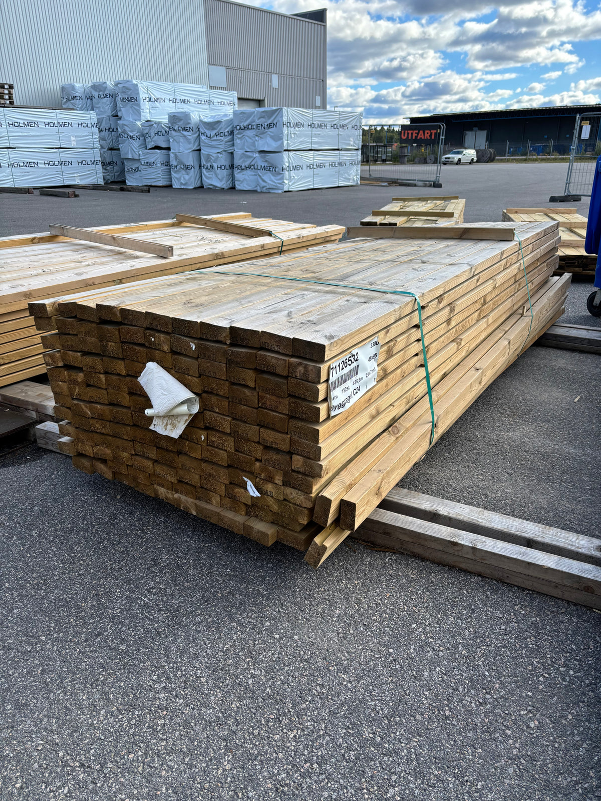 Paket Tryckimpregnerade Reglar 45x95mm 3,30m NTR AB C24 132st