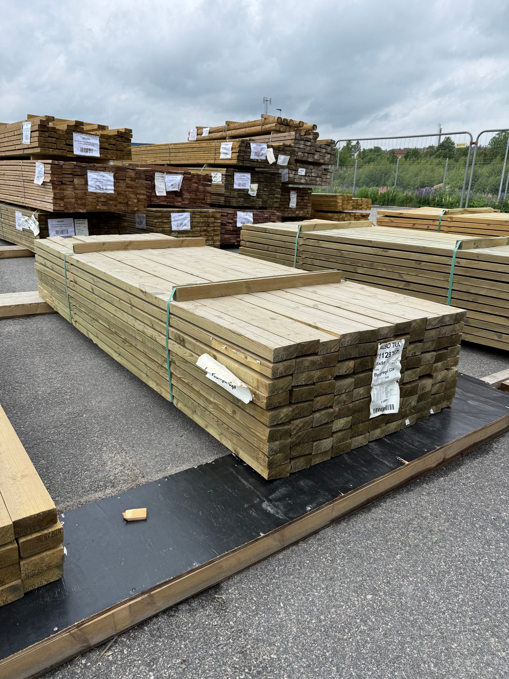 Paket Tryckimpregnerade Reglar 45x95mm 3.0m C24 Furu 99st NTR AB