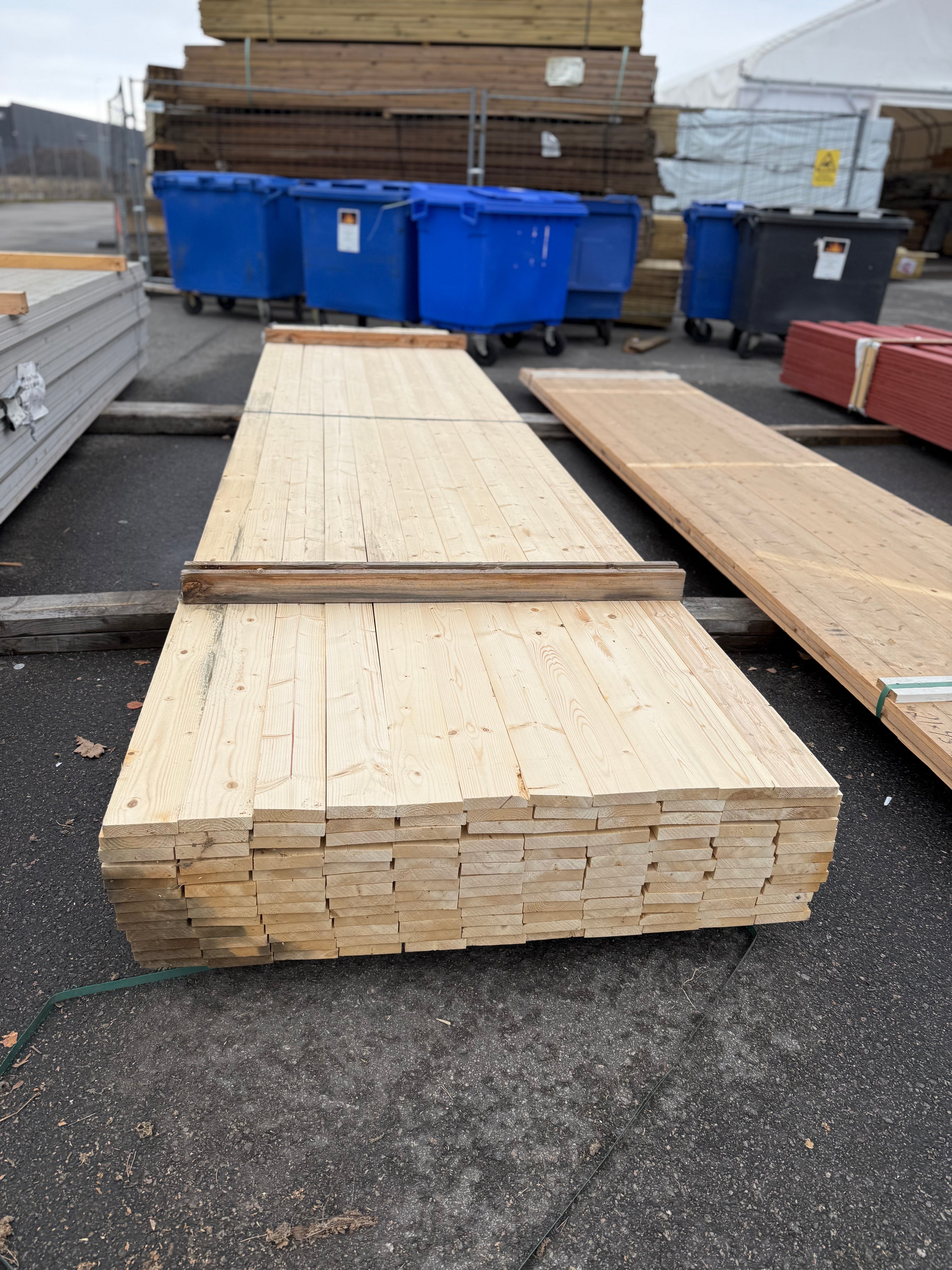 Paket Finsågade Brädor 21x95mm – 143 st (4,80 m, Obehandlad Gran)