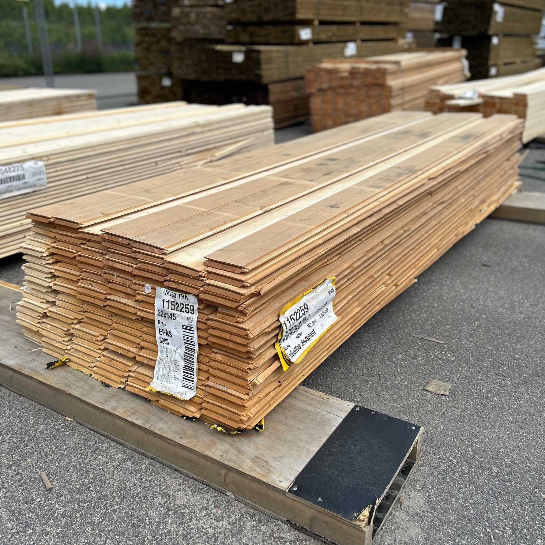 Paket Ytterpanel Enkelfas Ändspont 22x145mm 3.30m 138st