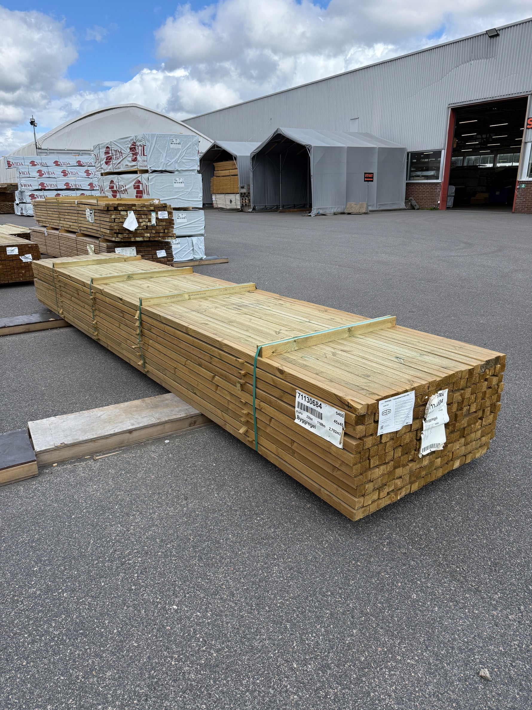 Paket Tryckimpregnerade Reglar 45×45 mm, 220 st 5,40 m