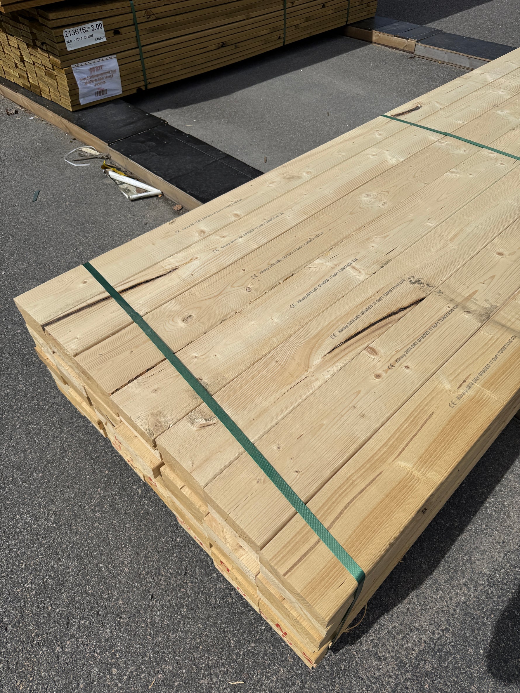 Paket Reglar 45x145 mm – 56 st (4,80 m, Gran) B-sortering
