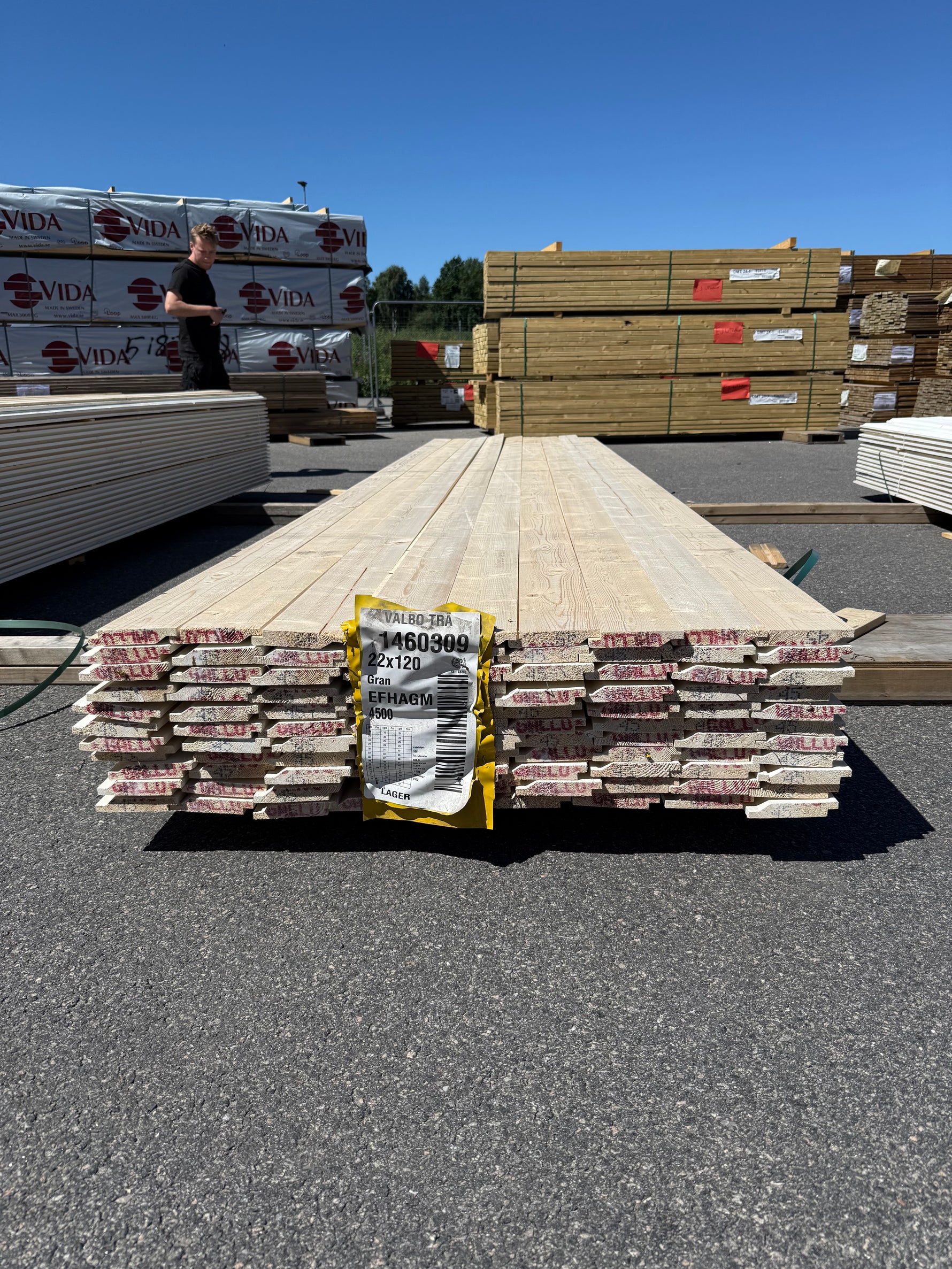 Paket Ytterpanel Enkelfas Halvspont 22x120mm, 108st 4.50m- Grundmålad