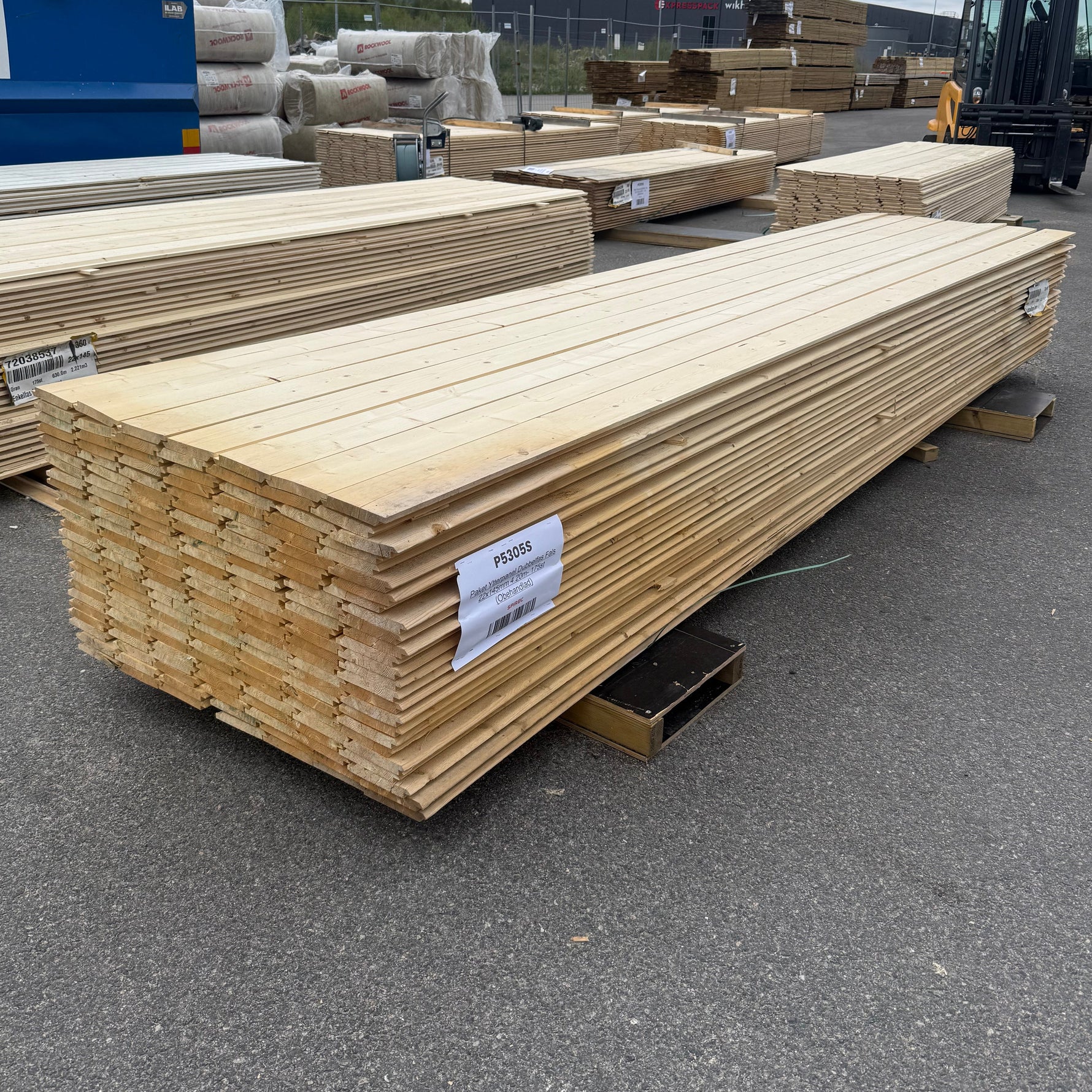 Paket Ytterpanel Dubbelfas Fals 22x145mm 4.20m- 175st (Obehandlad)