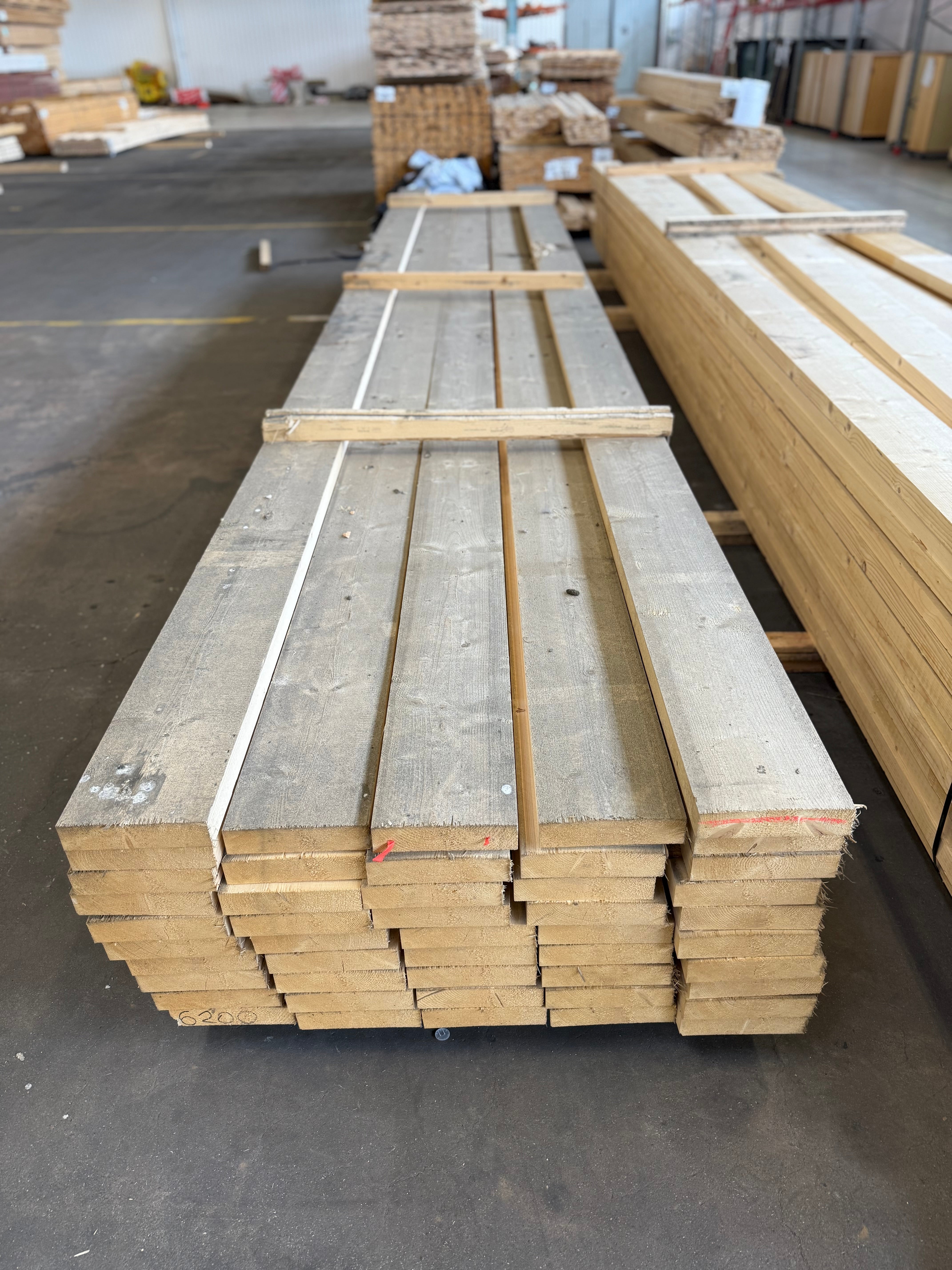 Paket Reglar Ohyvlade 47x200 mm – 6,20 m – 47 st – Obehandlad
