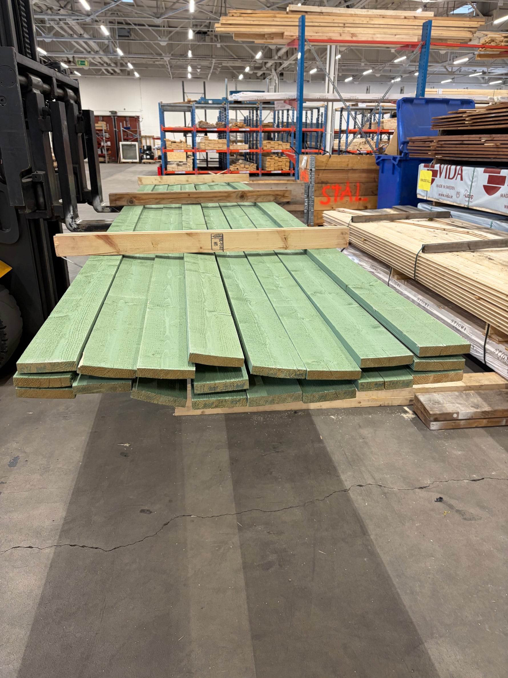 Paket finsågade brädor 21x110 4.80 m 19 st grön - Spirec