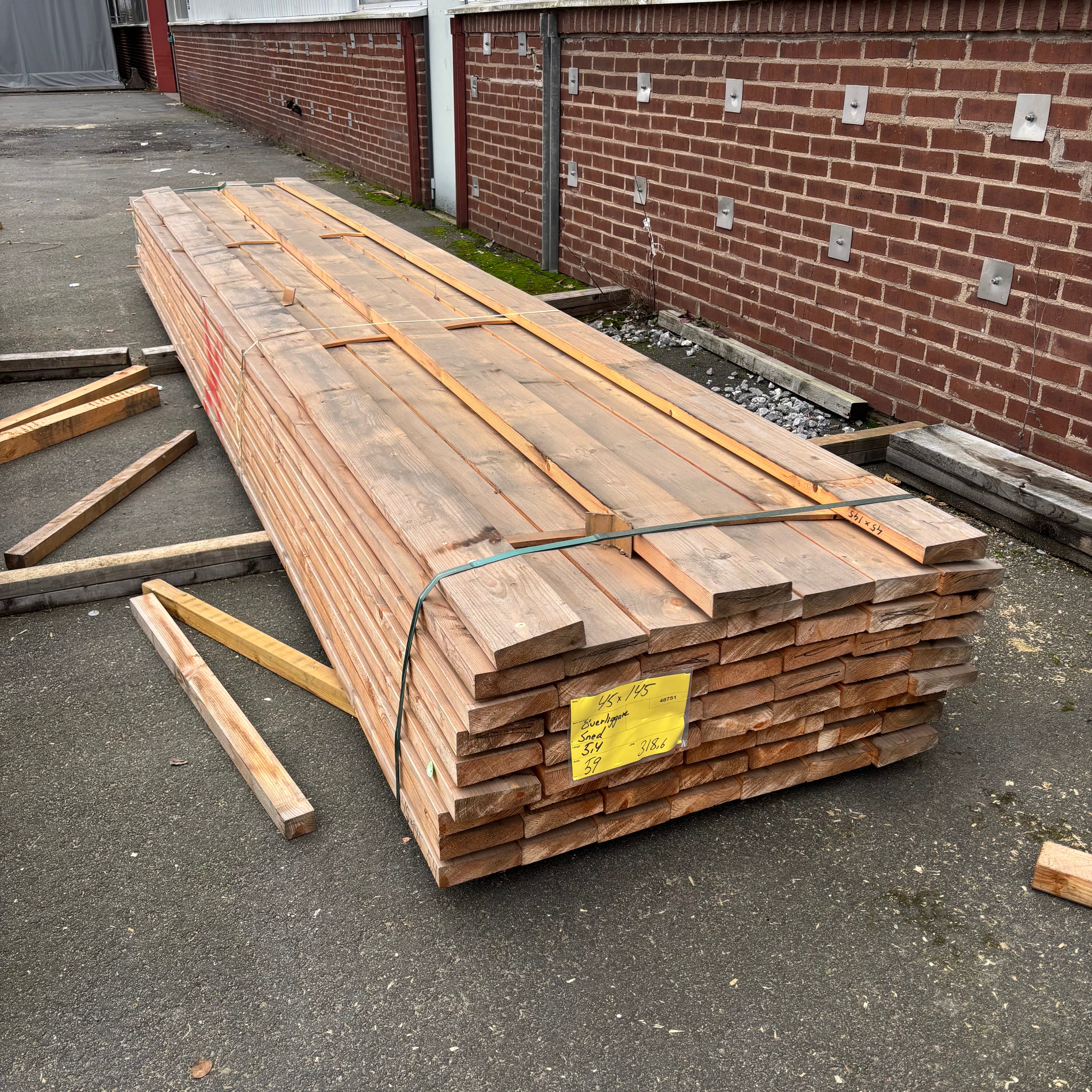 Paket Reglar 45x145mm – 59 st (5,40 m, Hyvlade, Fallande tjocklek)