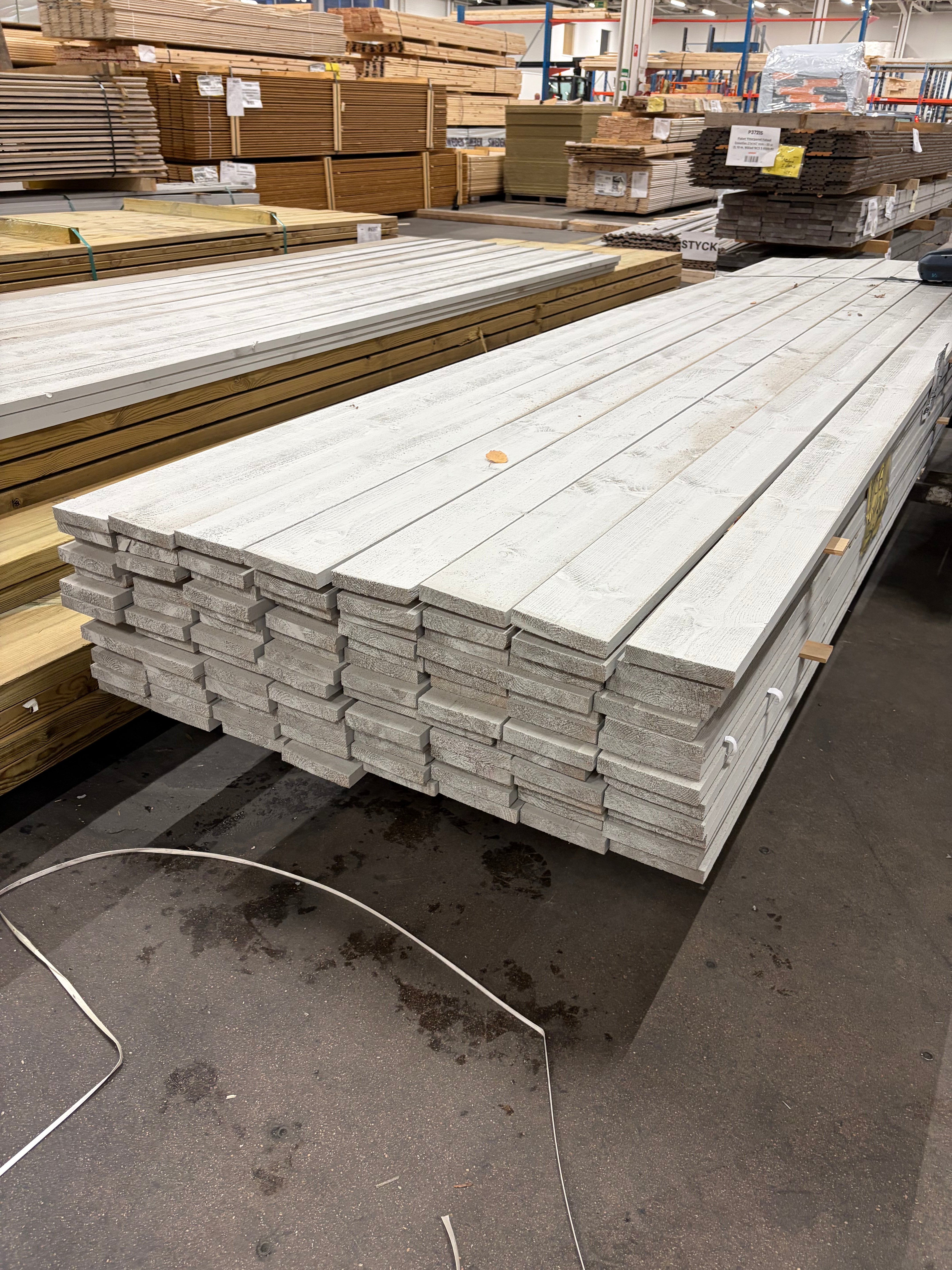 Paket Finsågad Bräda 21x120 mm – 104st (3,90 m, Målad NCS S 3000-N)