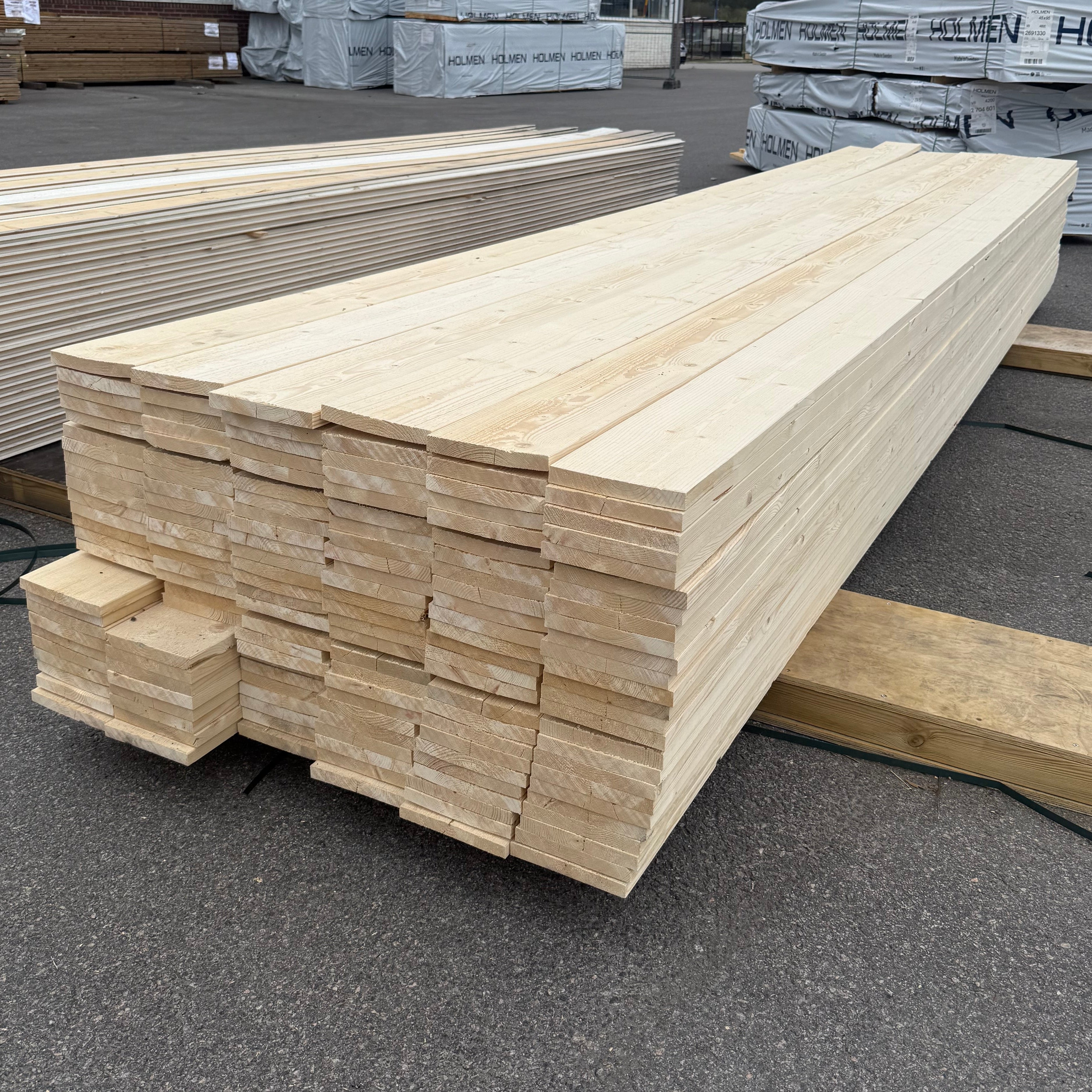 Paket Finsågade Brädor 22x170mm 4.80m- 150st (Obehandlade)