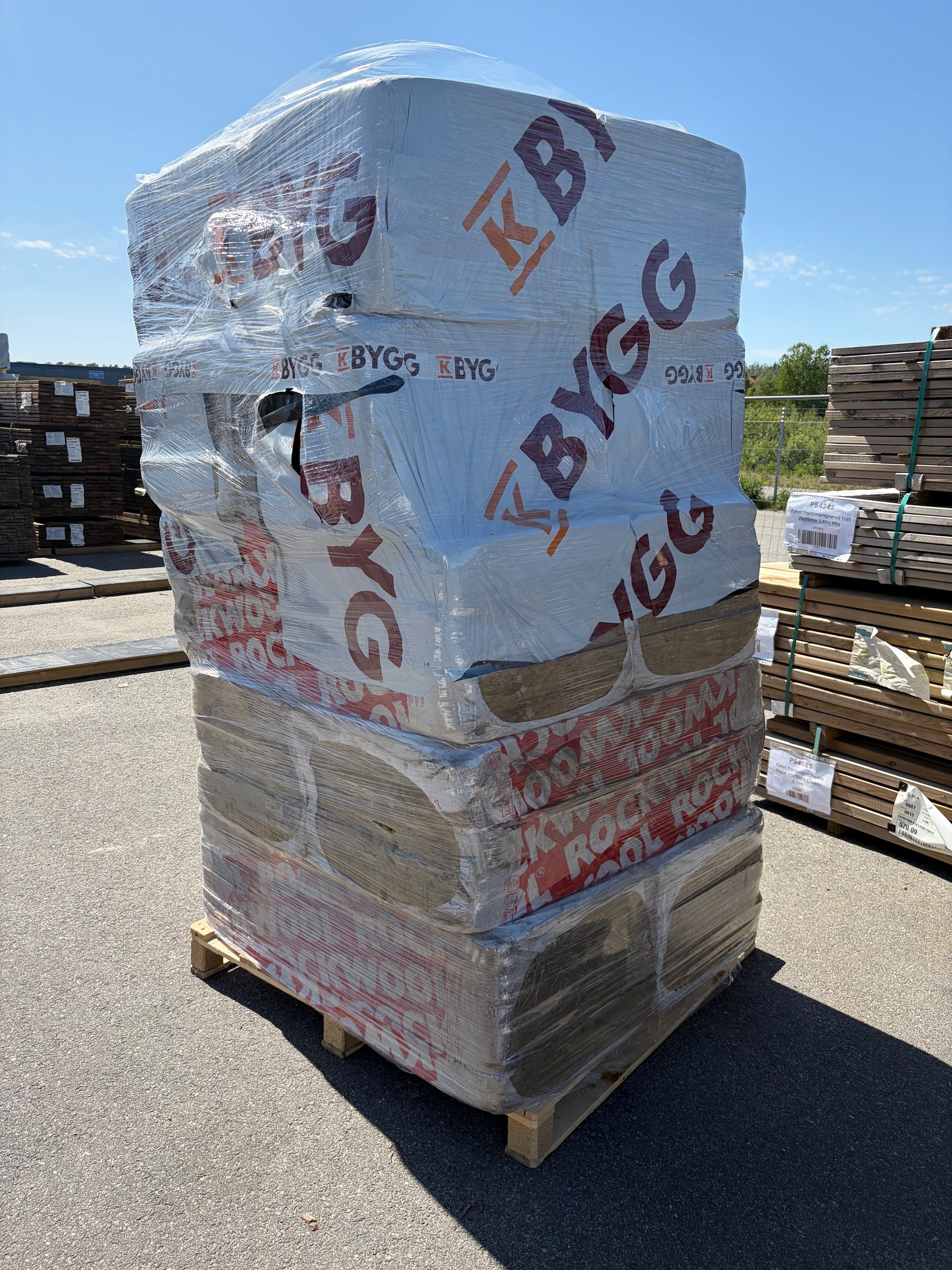 Pall med Isoleringsskivor Rockwool 70mm, 50st