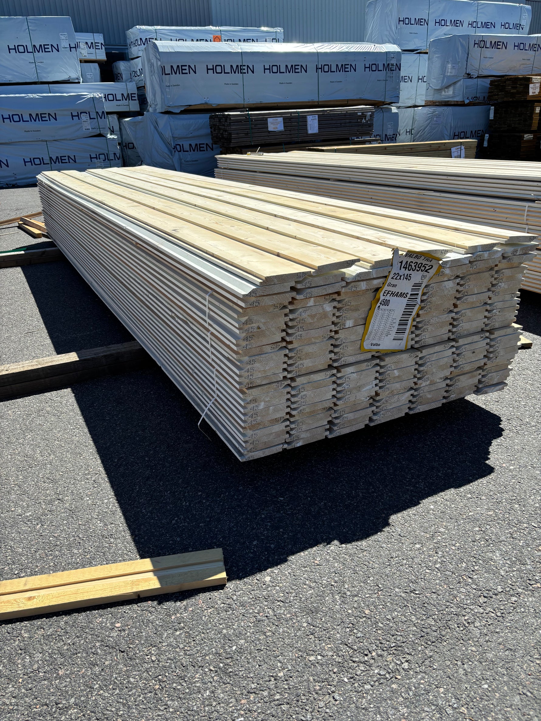 Paket Ytterpanel Enkelfas 22x145mm, 160st 4.50m Grundmålad