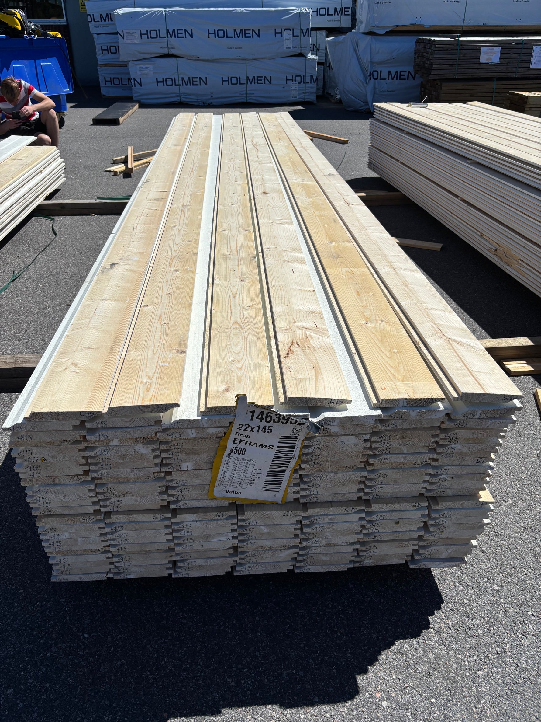 Paket Ytterpanel Enkelfas 22x145mm, 160st 4.50m Grundmålad