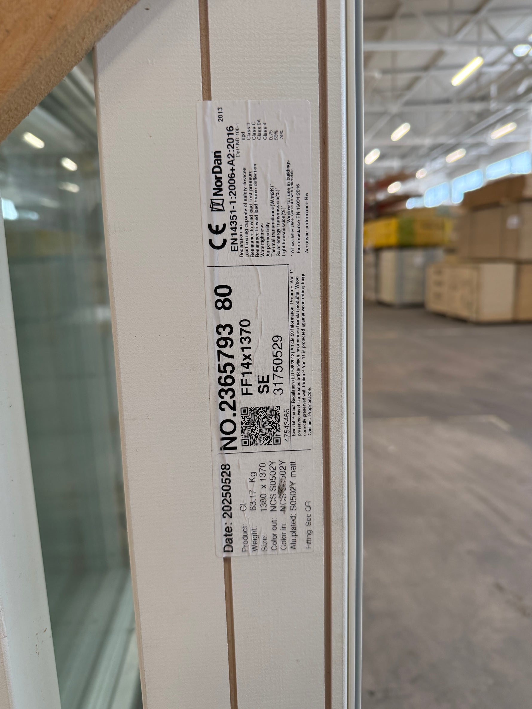 Parti Fasta fönster Nordan  1380x1370 mm (6st)