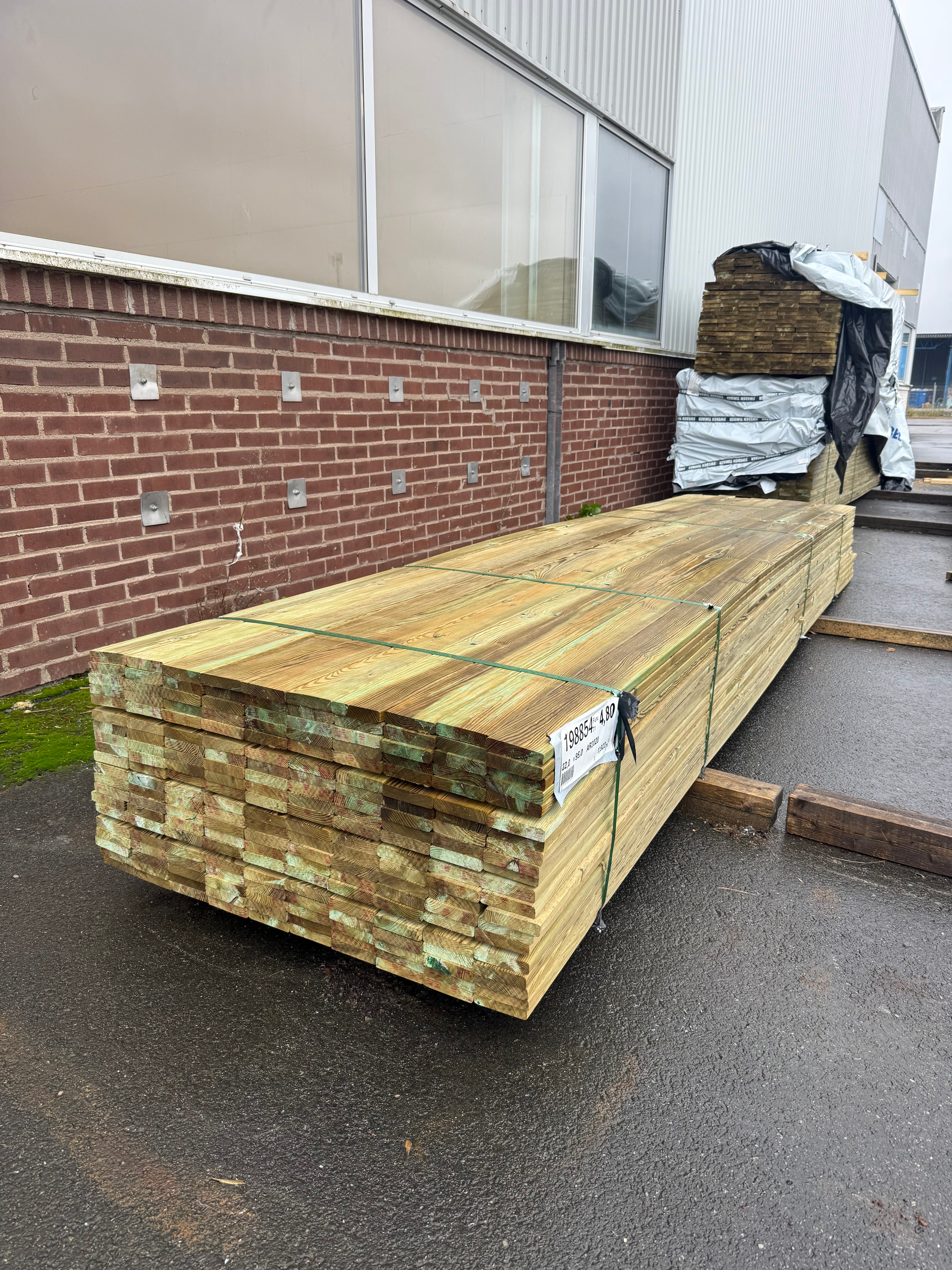 Paket Trall 22x95mm – 200 st (4.50–4.80m) Tryckimpregnerad B-sort