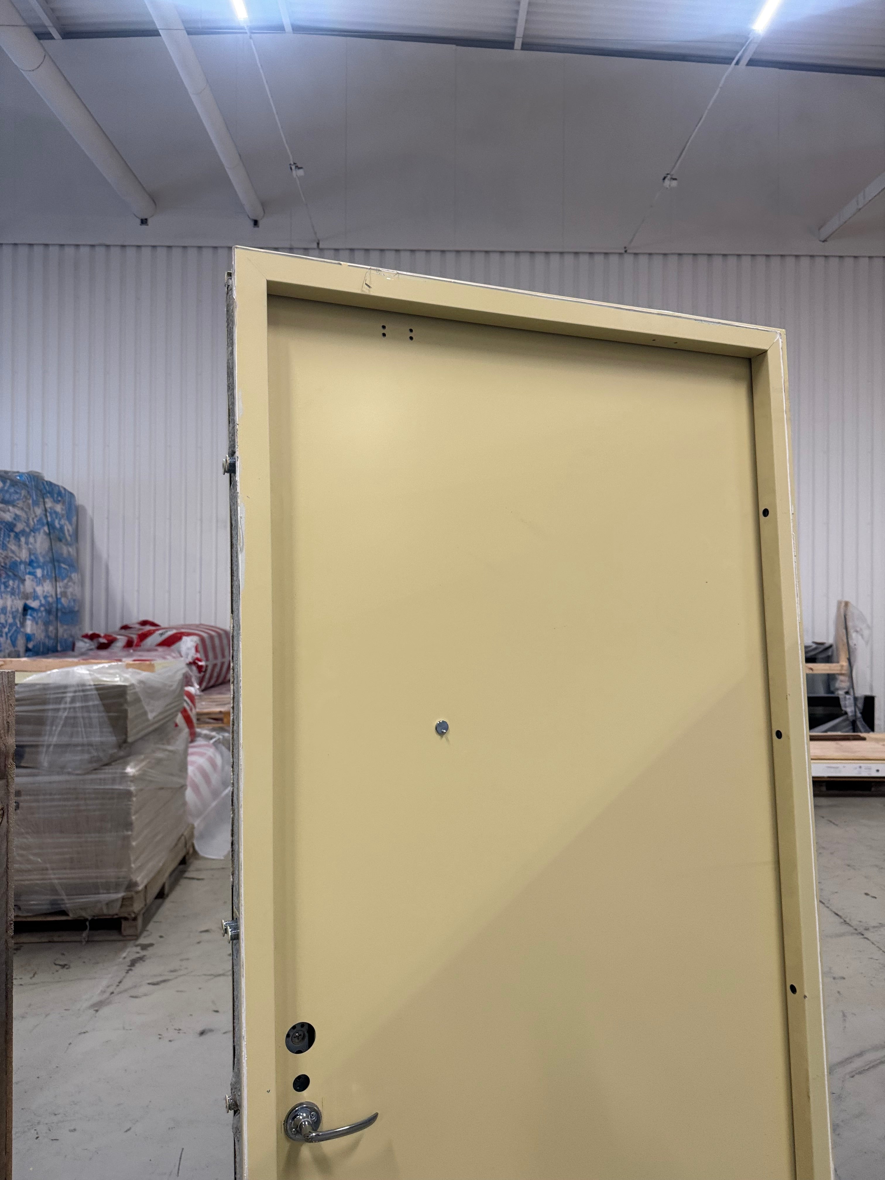 Lägenhetsdörr / Ståldörr Daloc – 99,5x219,5 cm (Vänsterhängd, Gul)