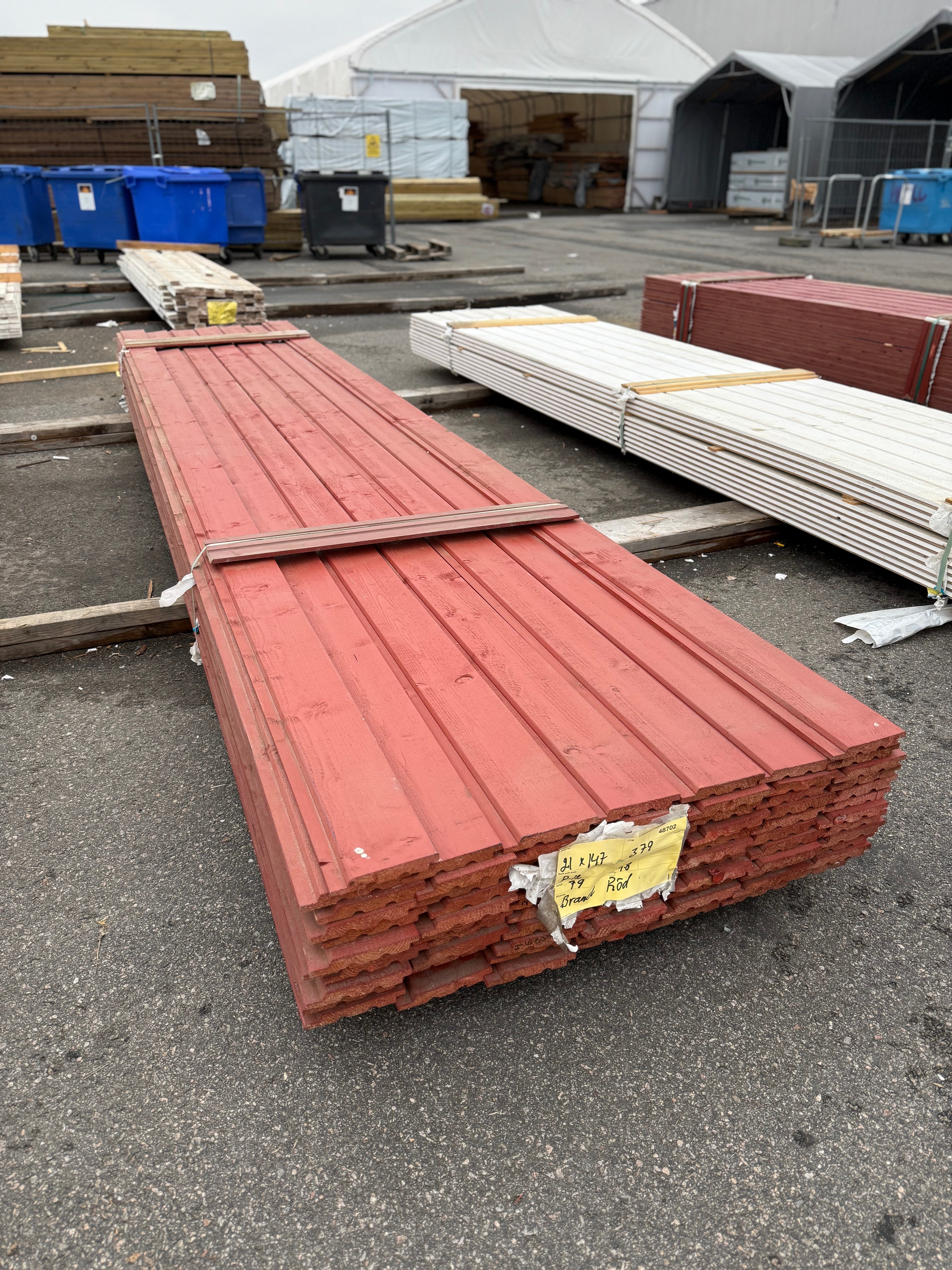 Paket Ytterpanel Falsad Enkelfas 21x147mm – 79 st (4,80 m, Brandröd)