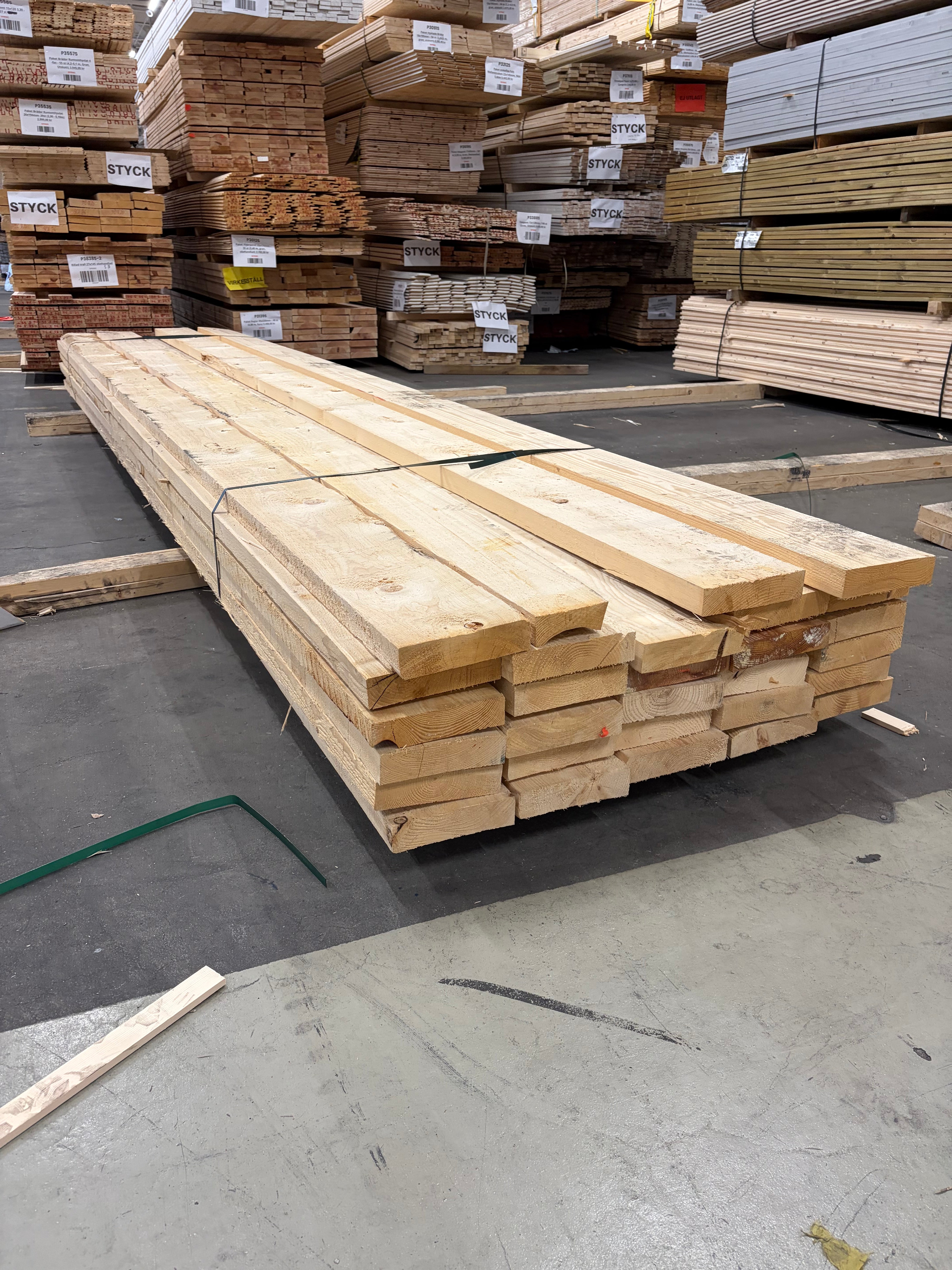 Paket Reglar 47×200 – 29 st (5.40 m) Ohyvlade