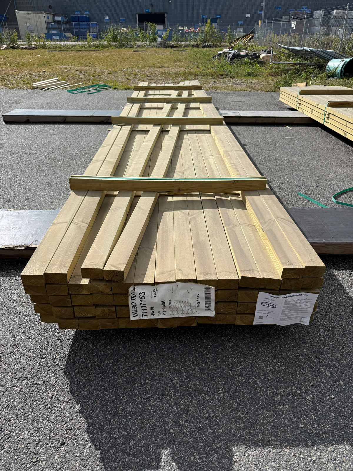 Paket Tryckimpregnerade Reglar 45x70mm, 62st 5,40m