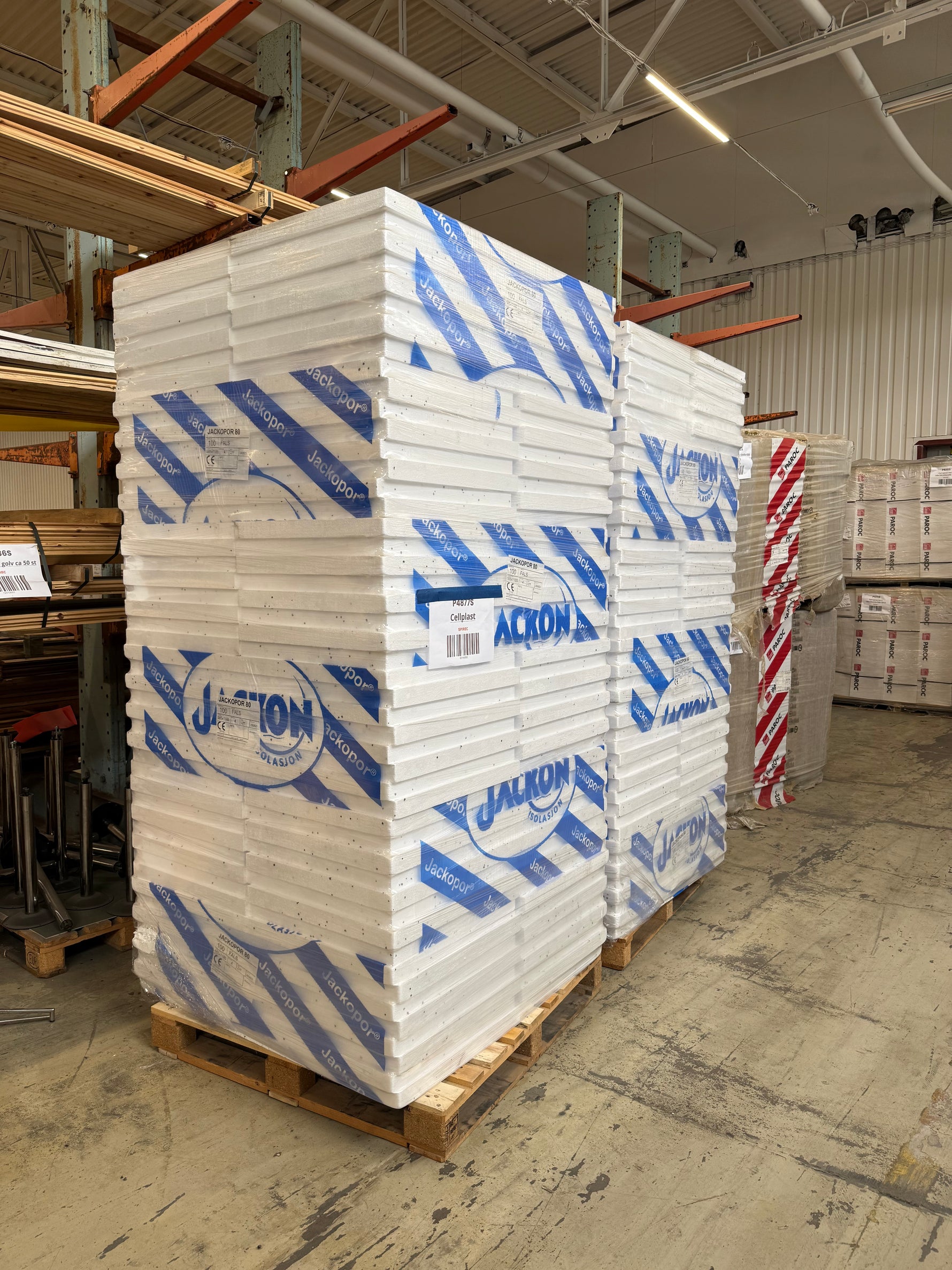 2 Pall Cellplast JACKOPOR 80 100mm Fals 585x1185mm