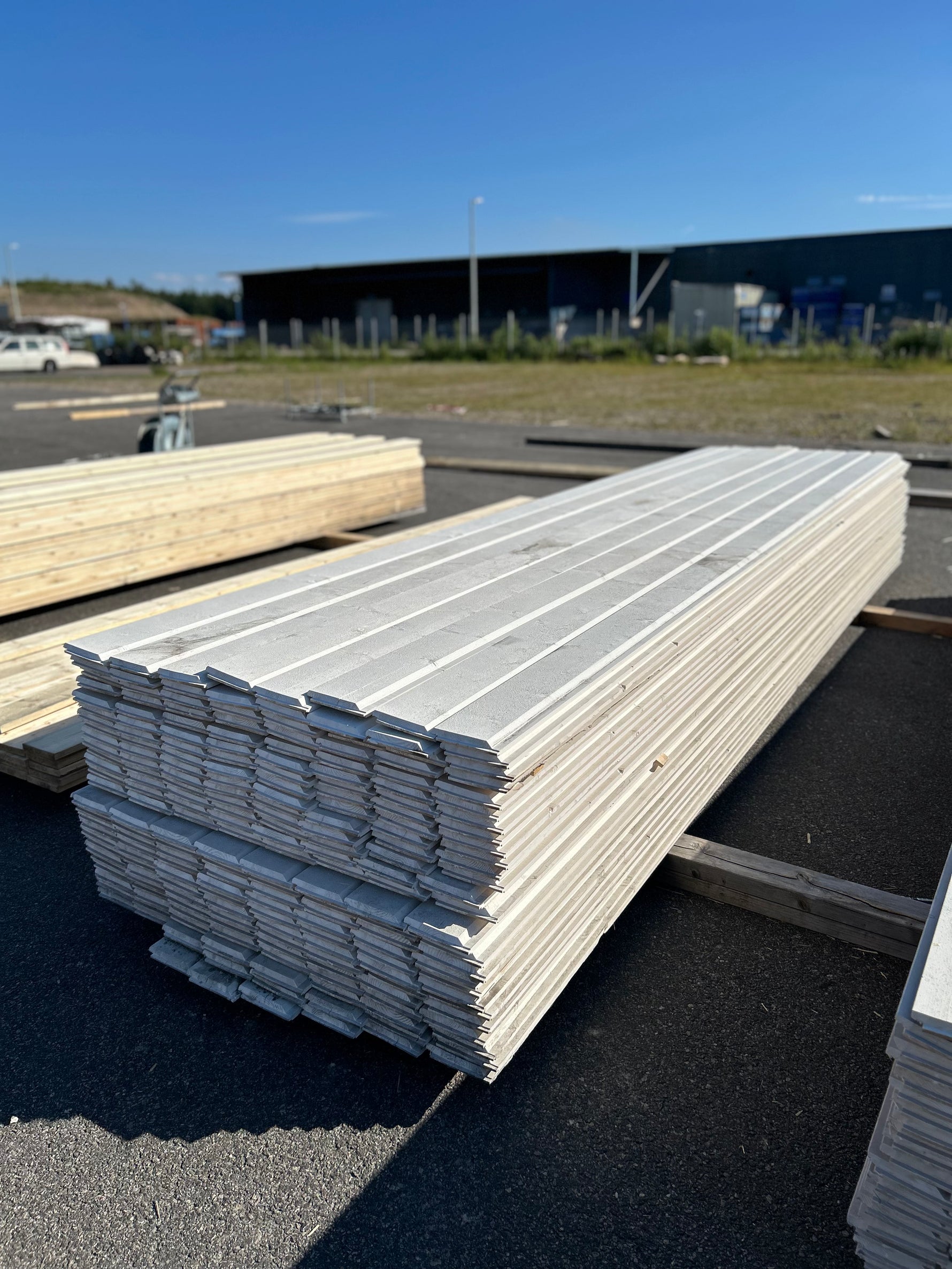 Paket Ytterpanel Dubbelfasspont 22x145mm, 208st 4.80m Grundmålad