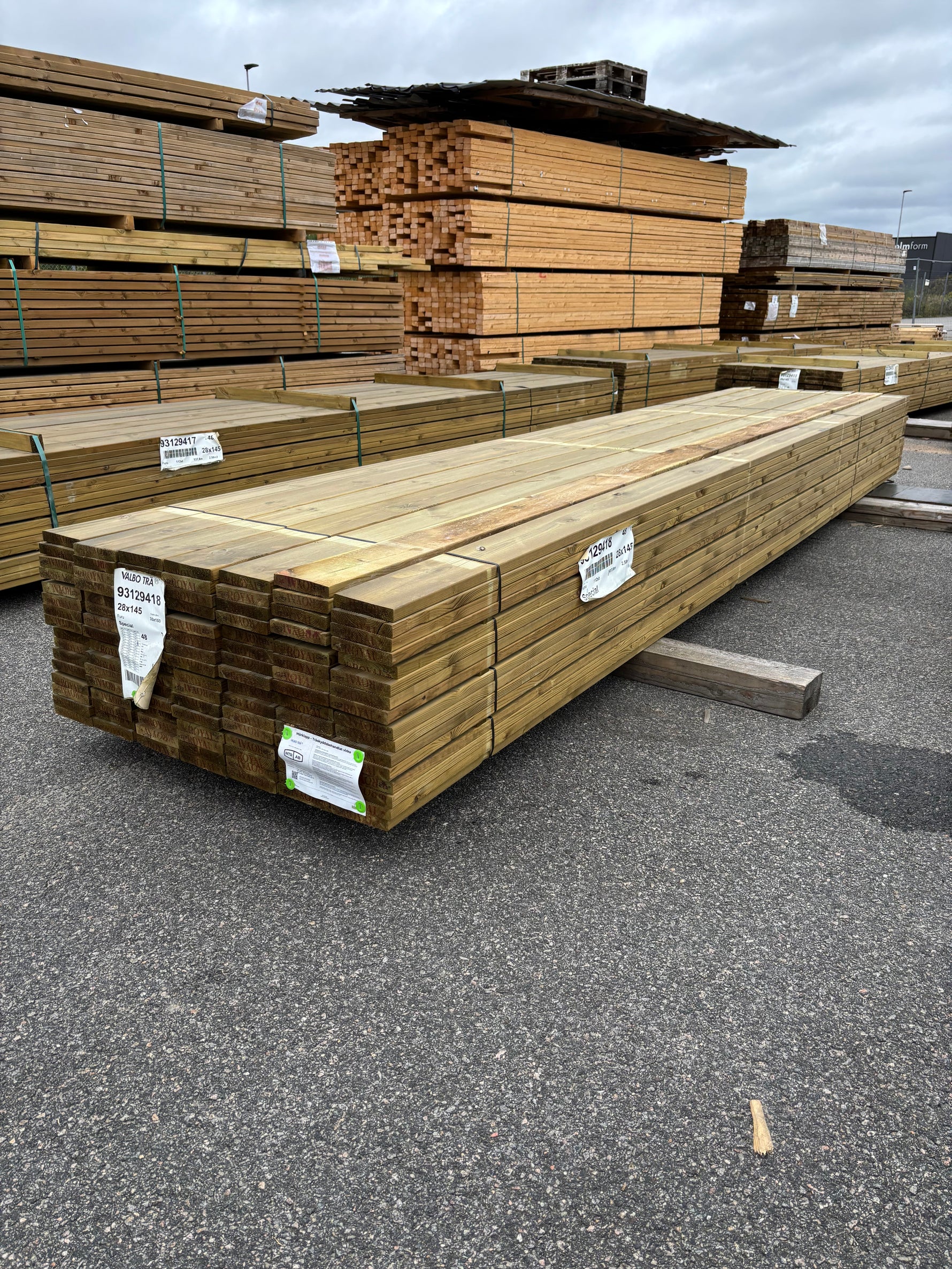 Paket Tryckimpregnerad Rillad Trall 28x145mm – 112st, 4,80m