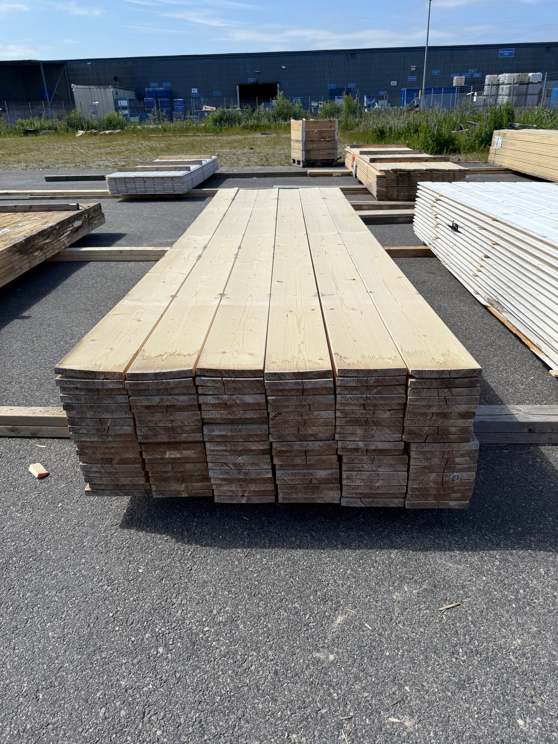 Paket Finsågade Brädor 22x170mm, 108st 3.60m- Obehandlad