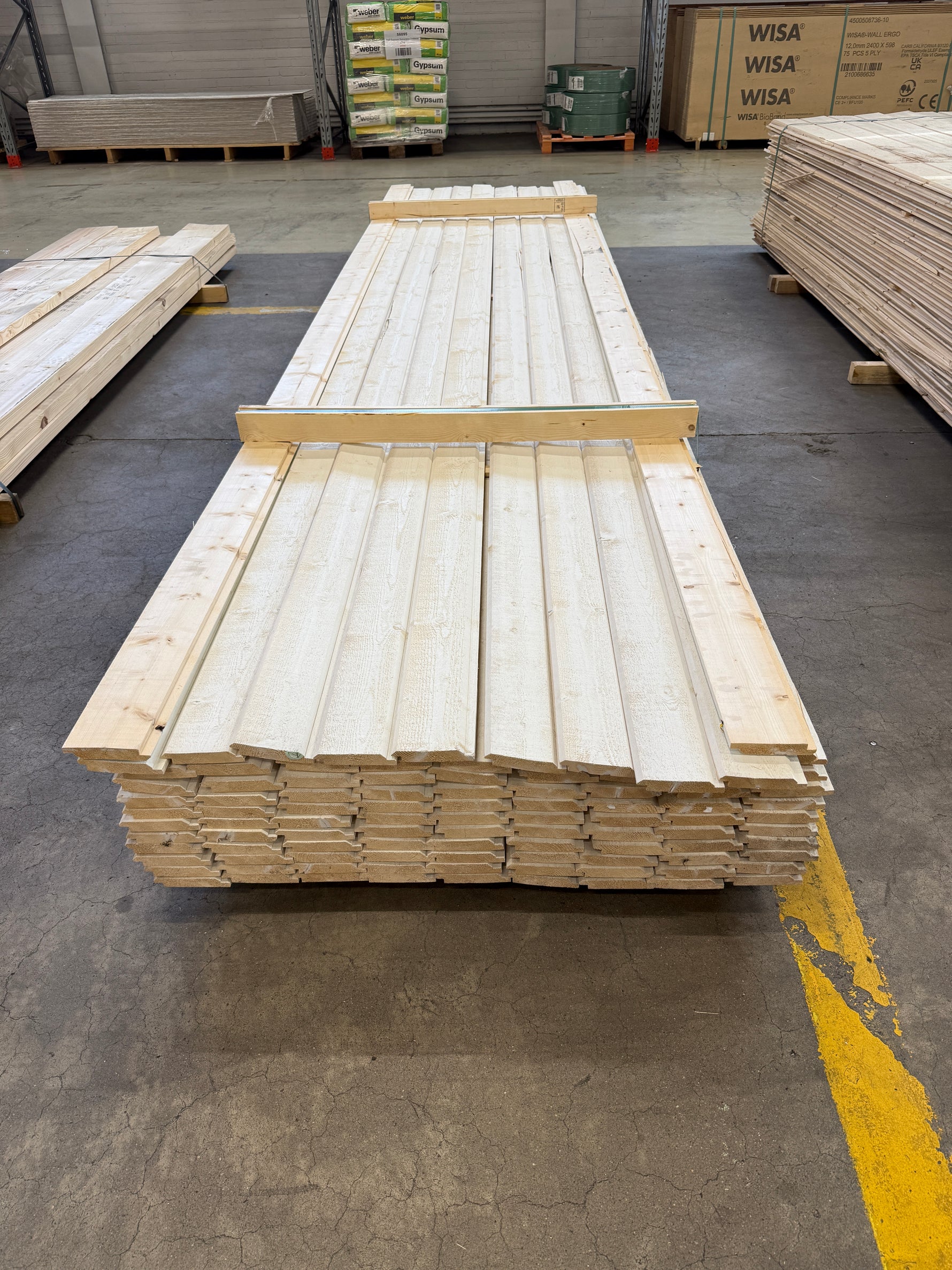 Paket Ytterpanel Dubbelfas Halvspont 22x120mm, 101st 4,50m Grundmålad