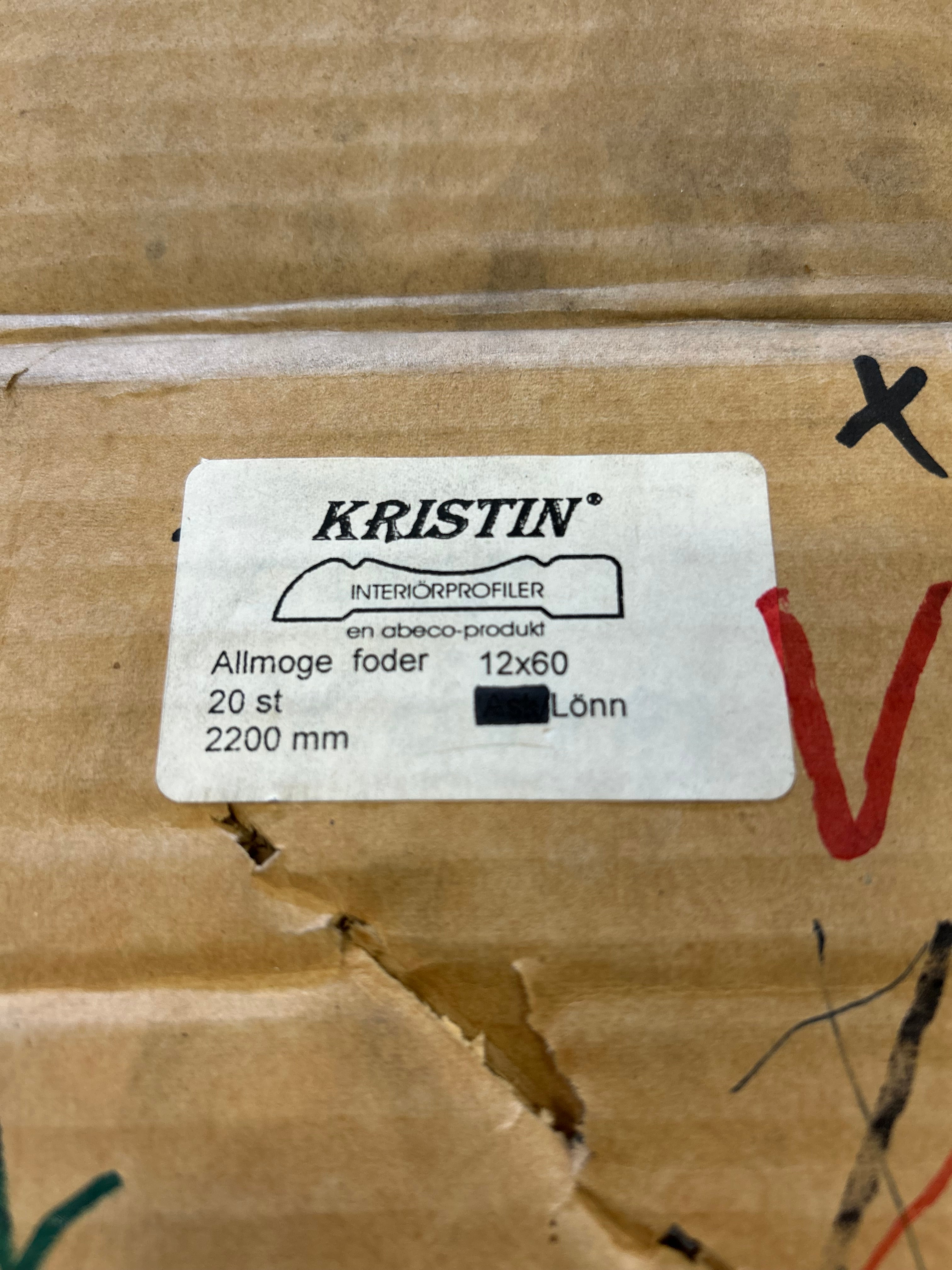 Paket Allmoge Foder 12x60mm- 2200mm 50st MDF Lönn