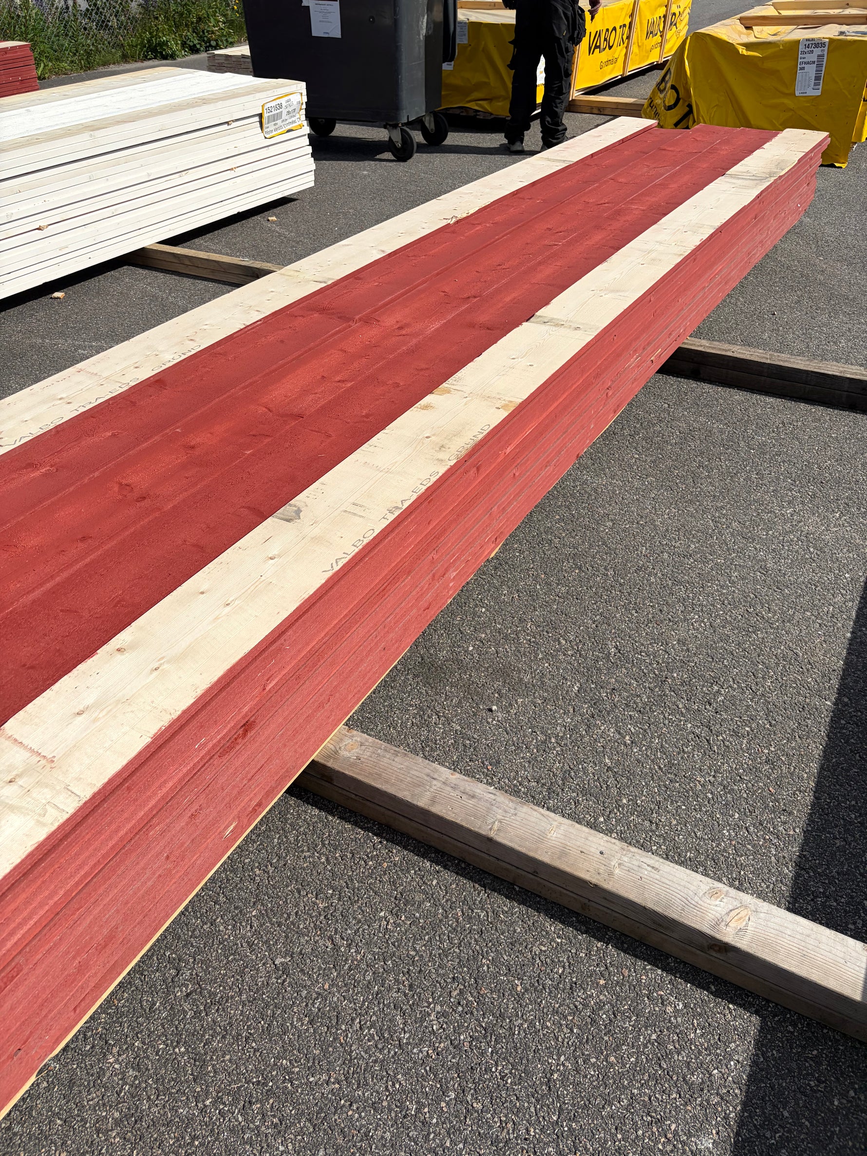 Paket Finsågade Brädor 22x195mm, 77st 5.40m Grundmålad