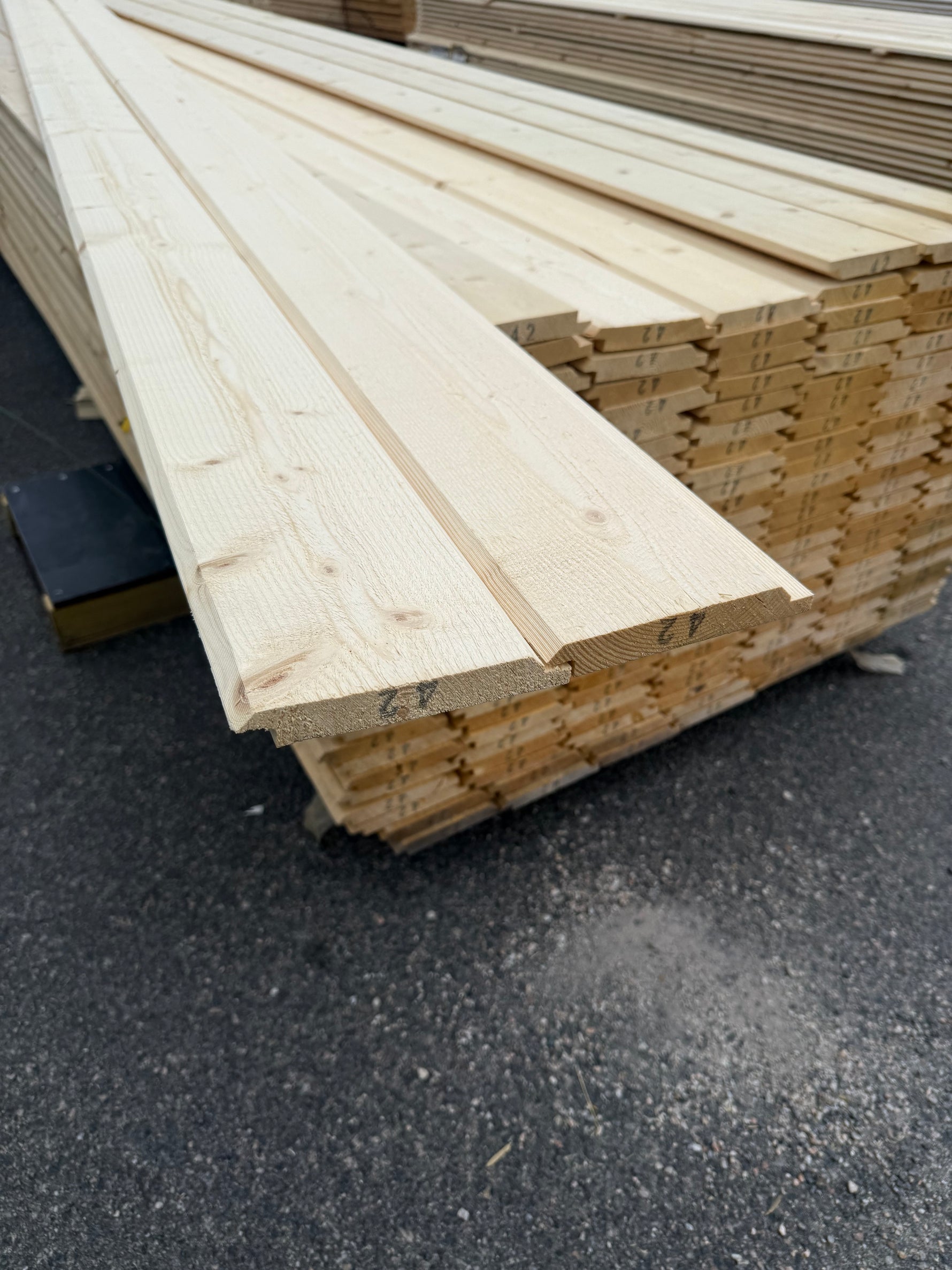 Paket Ytterpanel Dubbelfas Fals 22x145mm 4.20m- 175st (Obehandlad)