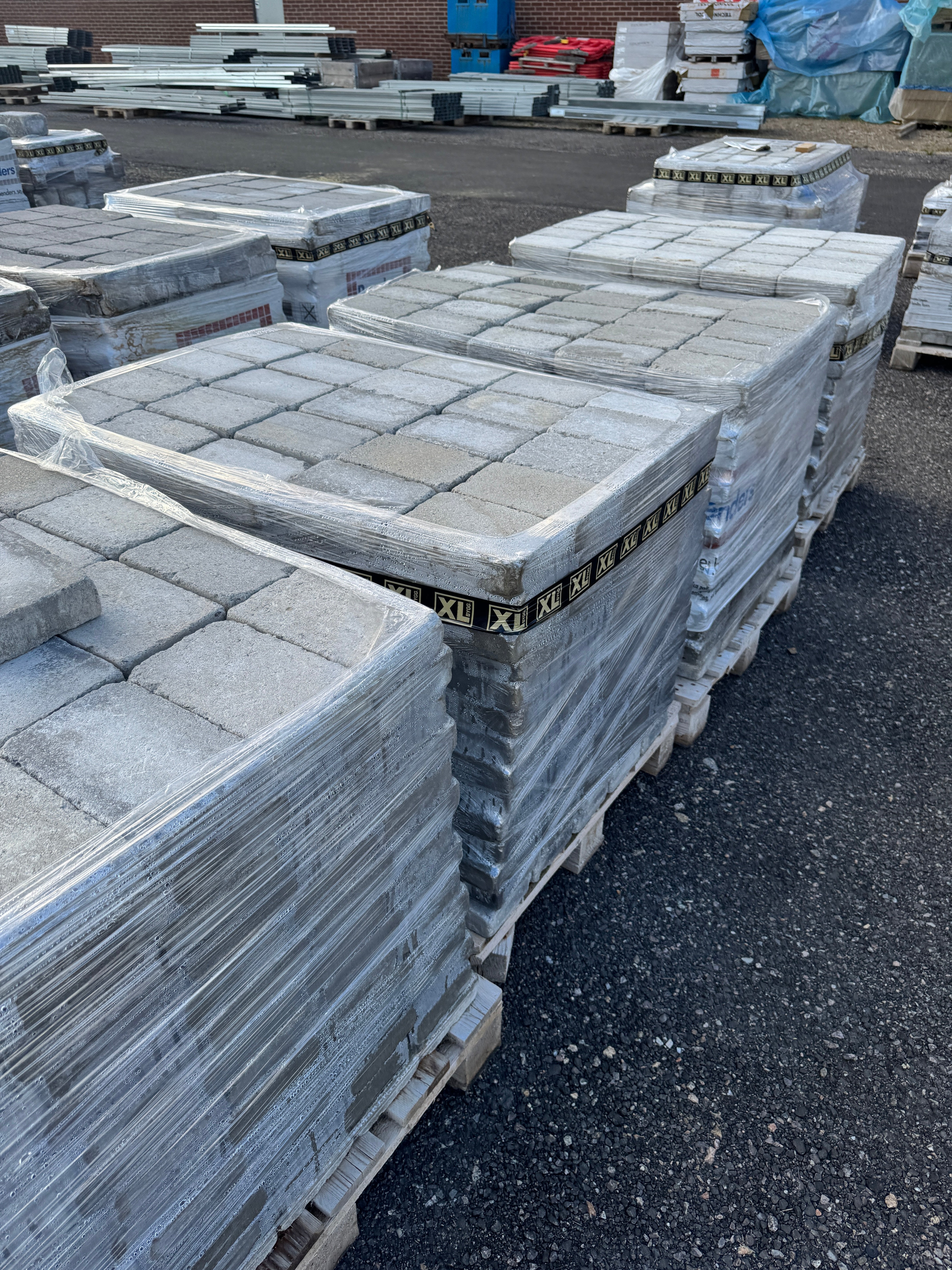 4 pall Marksten Labyrint Antik Hel 210x140x50mm Grå