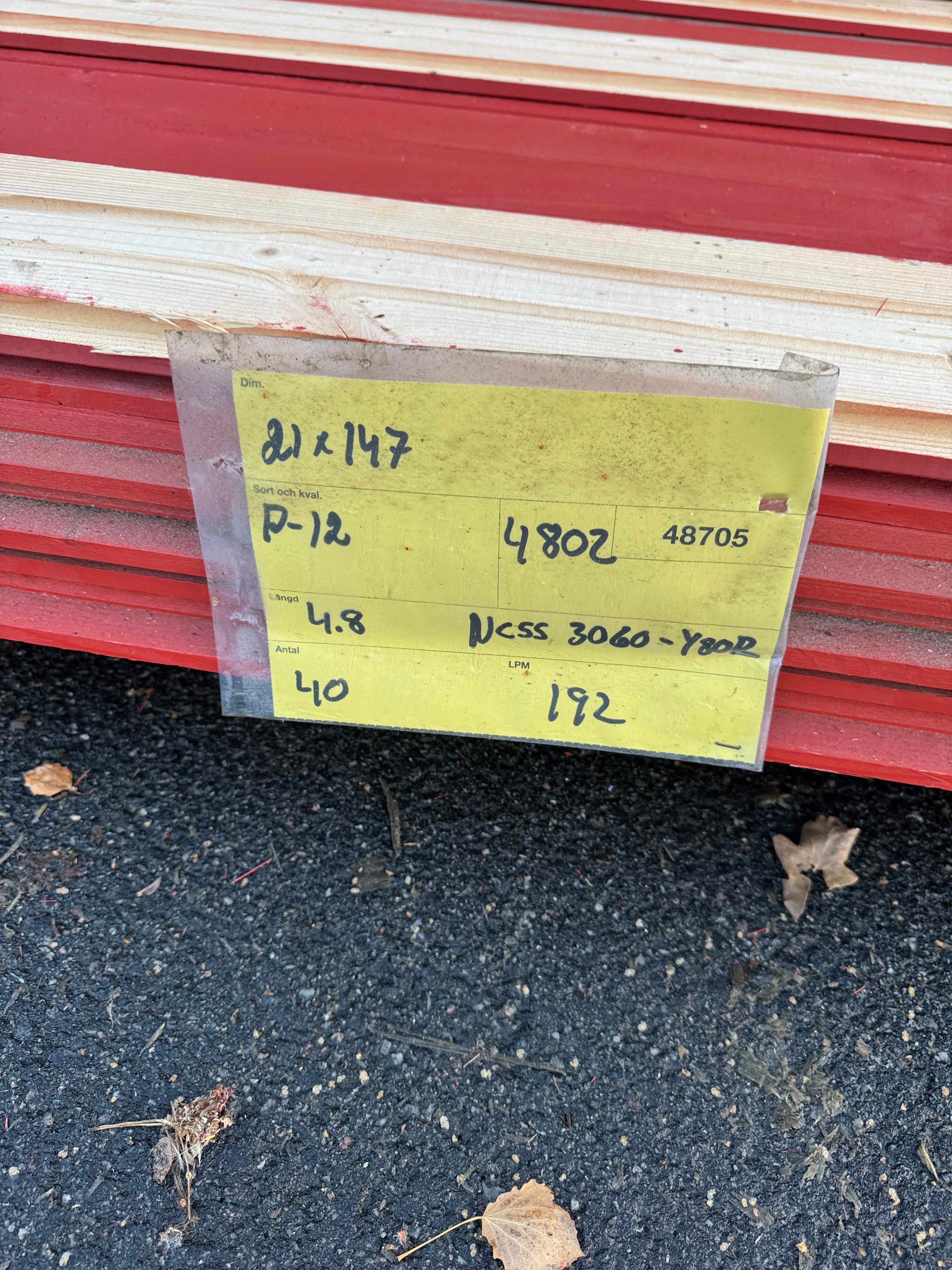 Paket Ytterpanel Falsad Enkelfas 21x147 mm – 38 st Röd