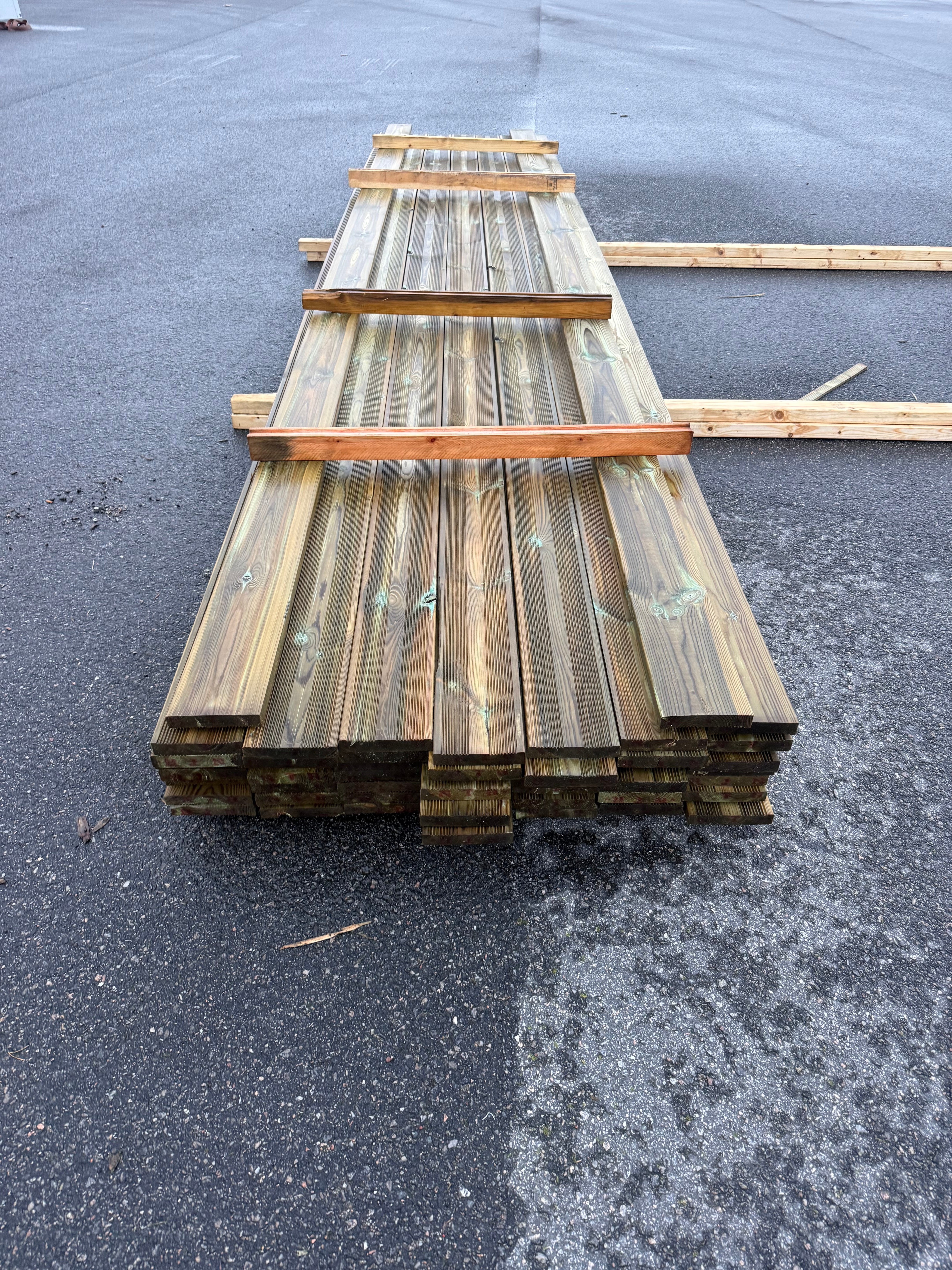 Paket Rillad Tryckimpregnerad Bräda 27x145 mm – 51 st (5,40 m)