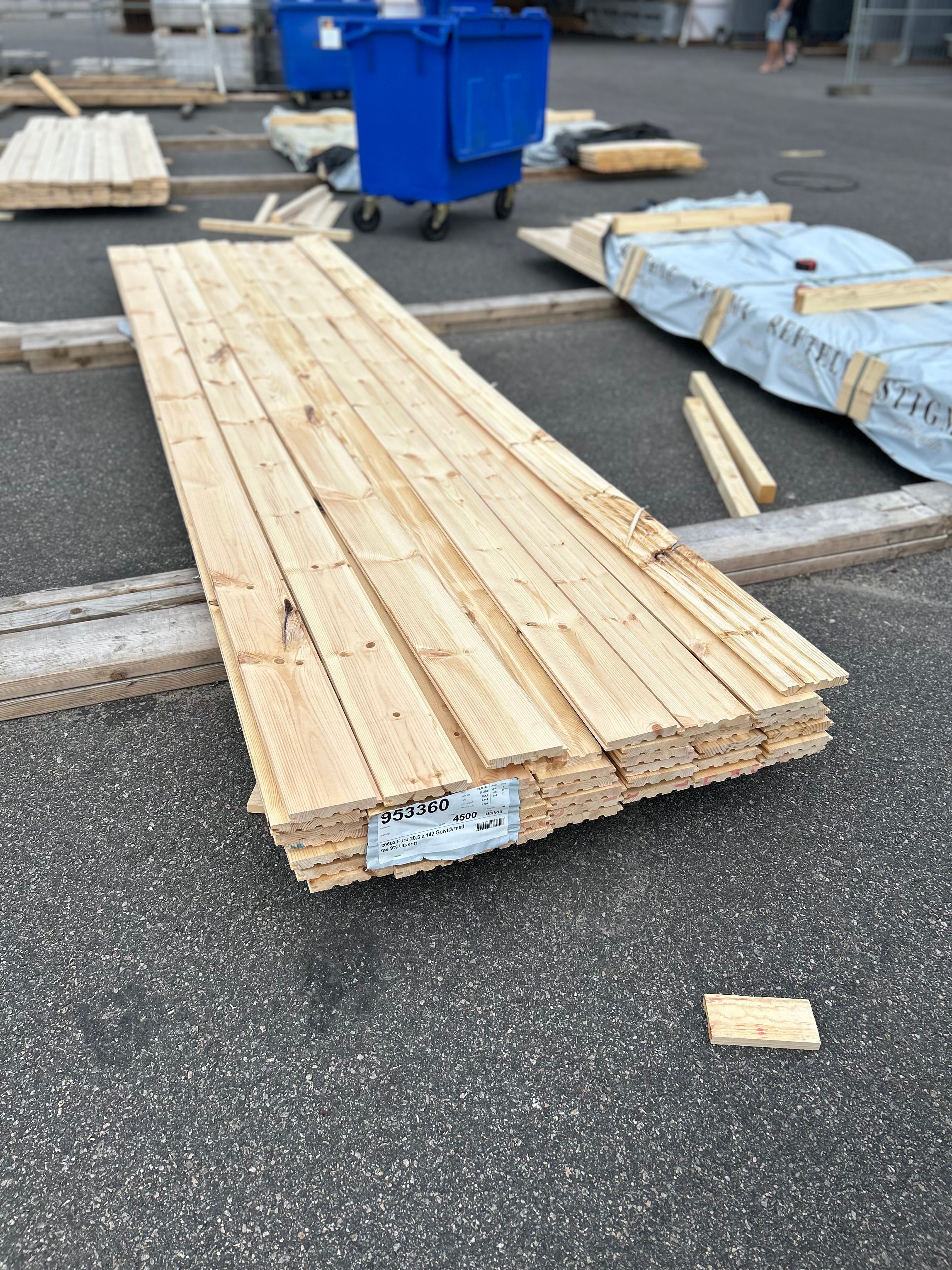 Paket Golvbrädor 20,5x142 – Obehandlad, Utskott