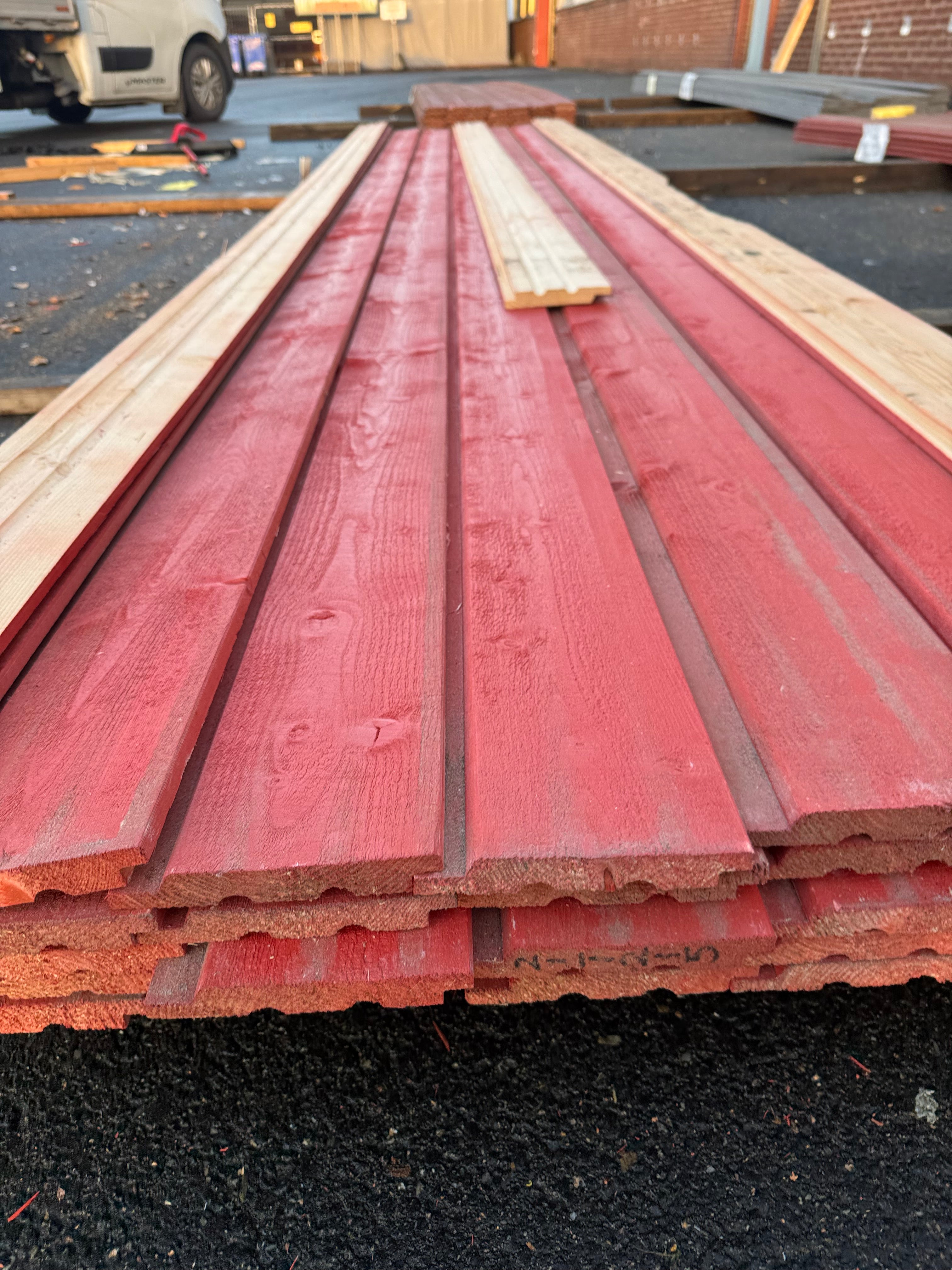 Paket Ytterpanel Falsad Enkelfas 21x147 mm – 38 st Röd