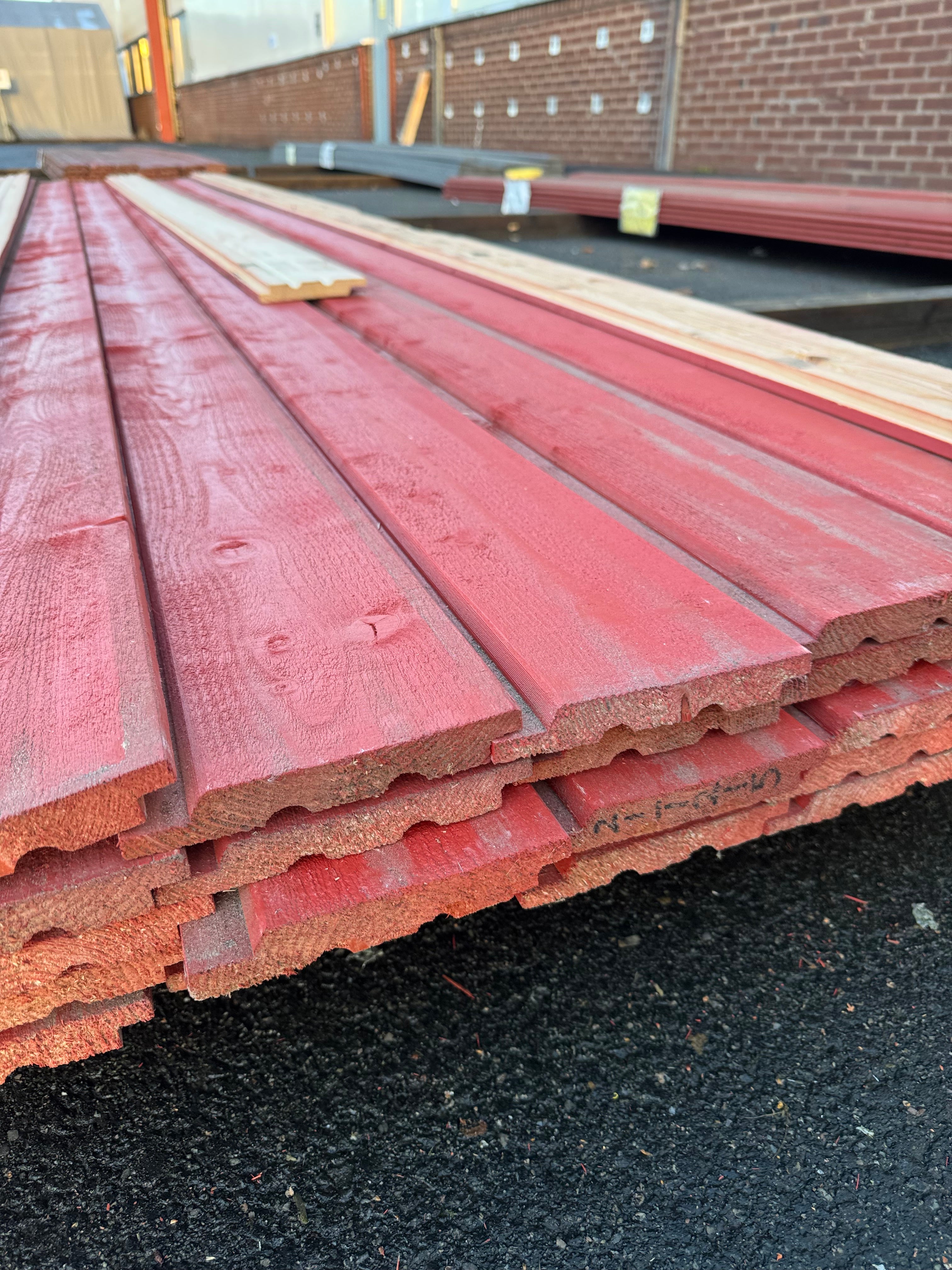 Paket Ytterpanel Falsad Enkelfas 21x147 mm – 38 st Röd