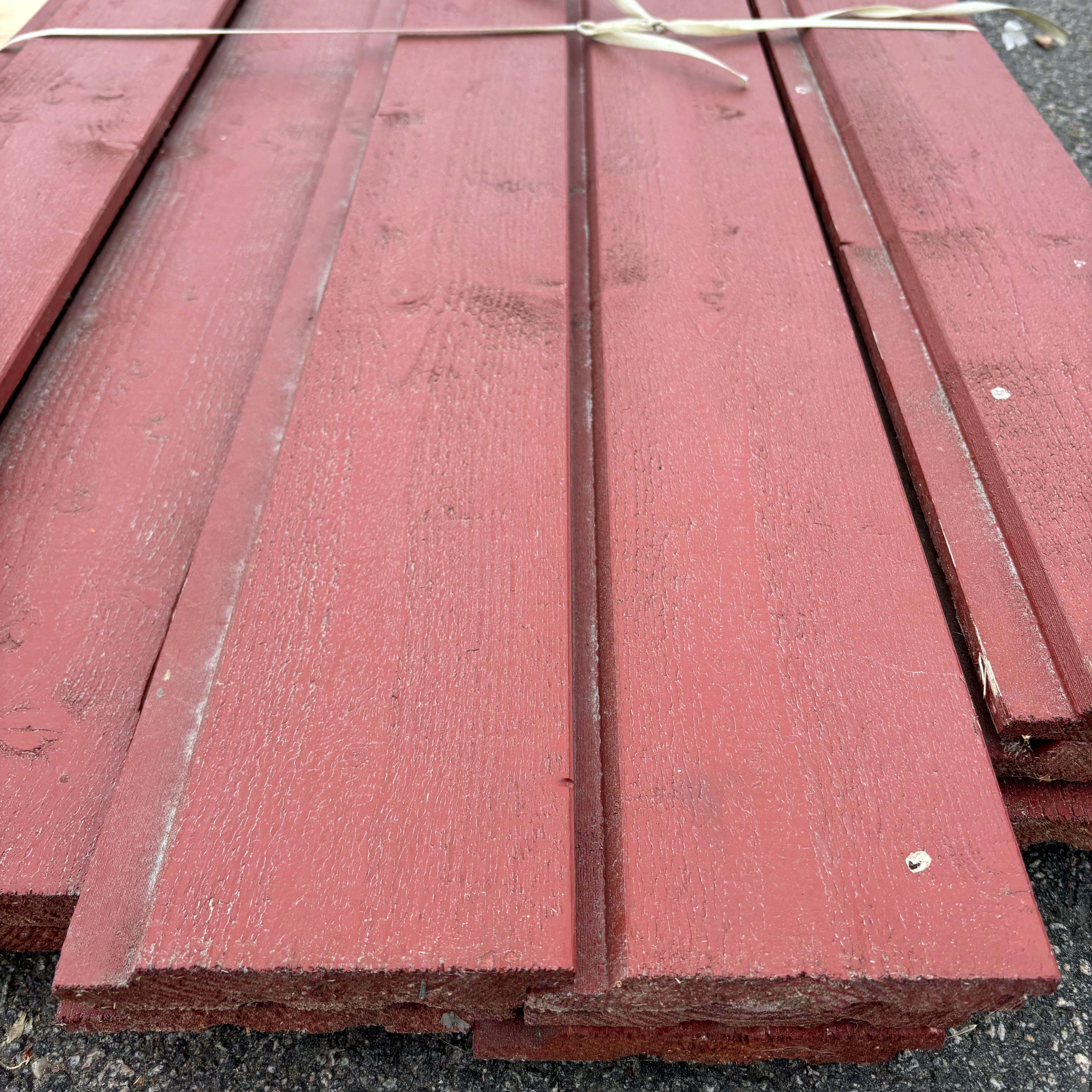Paket Ytterpanel Falsad Enkelfas 24x147 mm – 14 st (5,10 m, Brandröd)