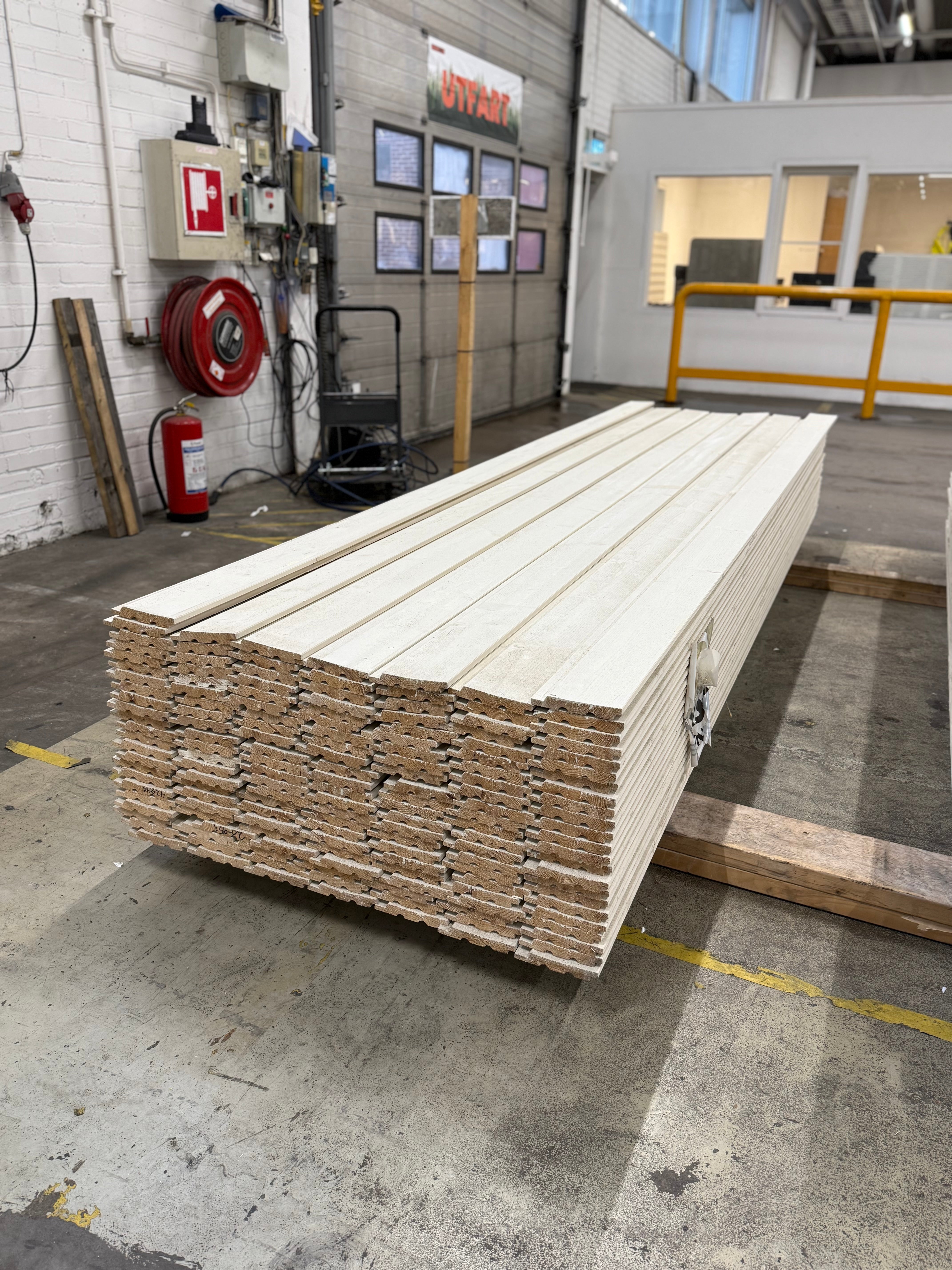 Paket Ytterpanel Falsad Enkelfas 21x147 mm – 156 st 3.60 m Vit