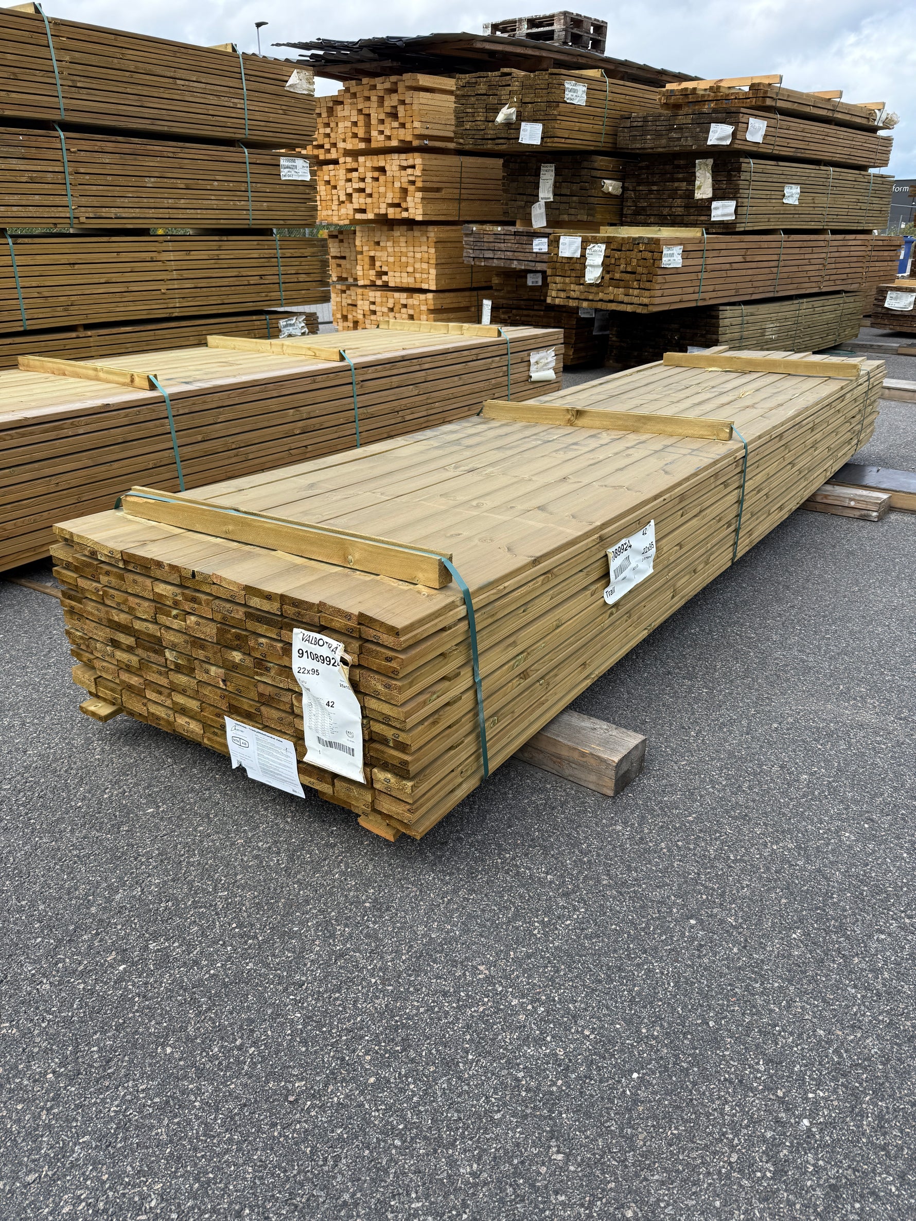Paket Tryckimpregnerad Trall 22×95 mm, 198st 4,20 m