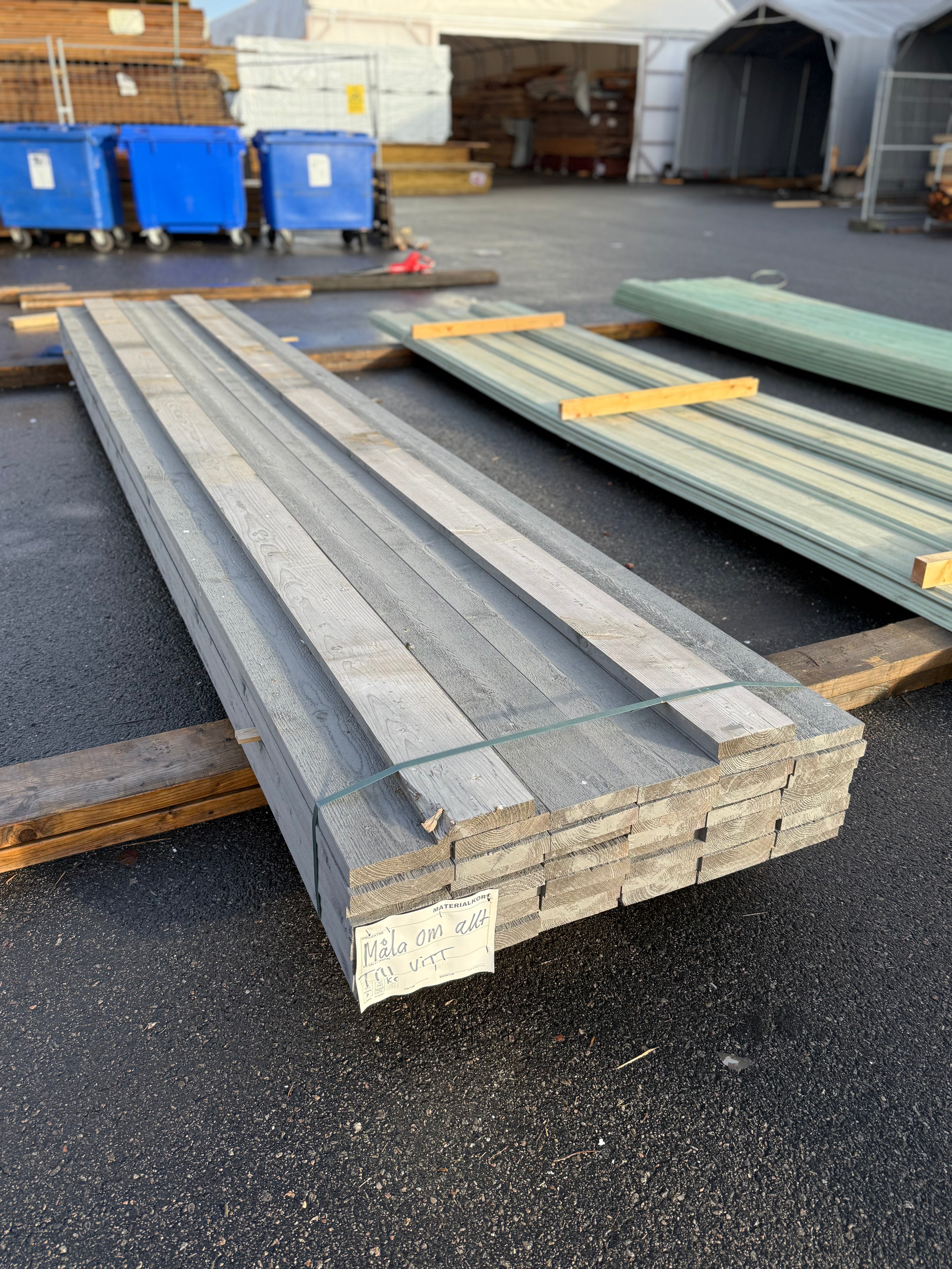 Paket Finsågad Bräda 28x145 mm – 19 st (4,80 m, Målad NCS S 6500-N)