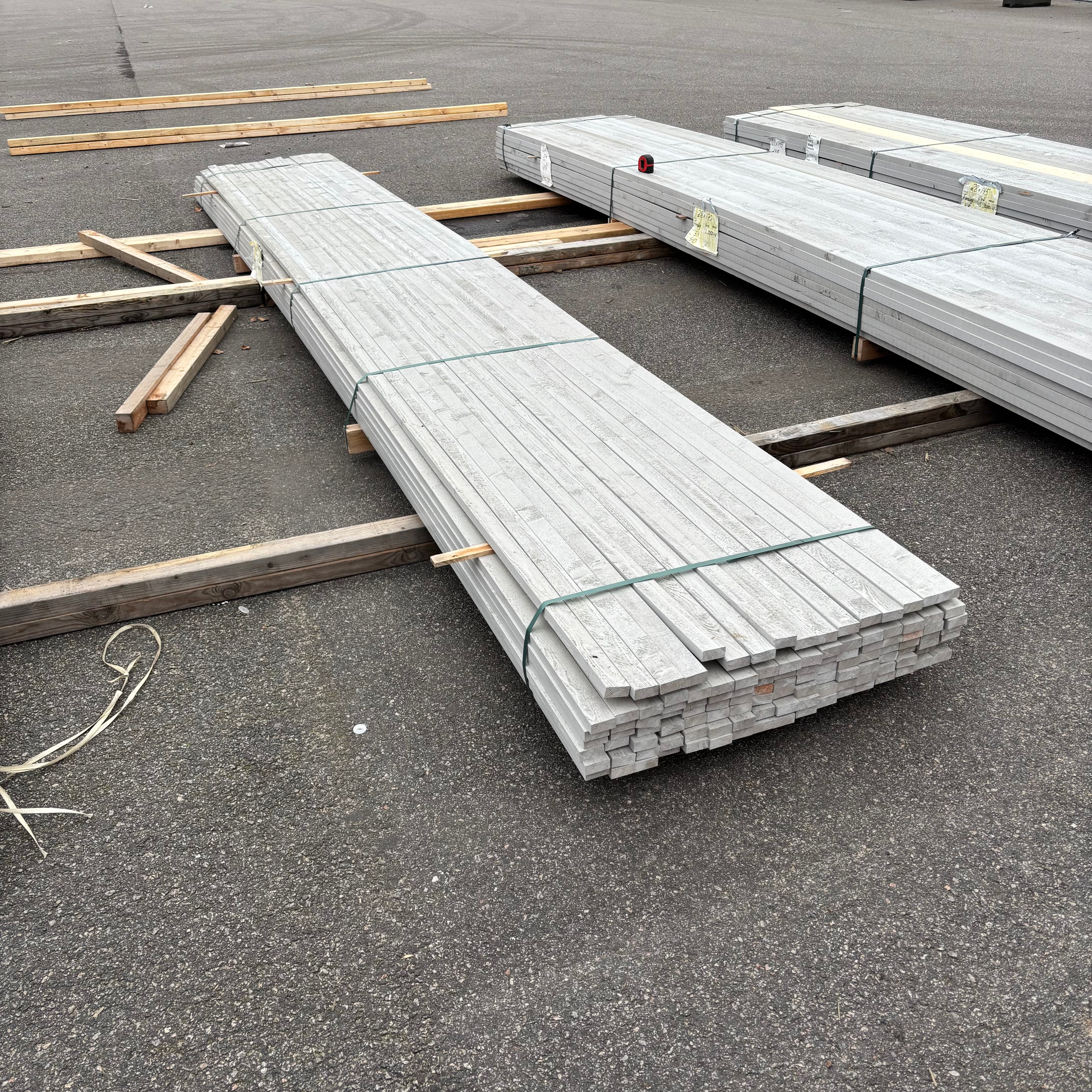 Paket Ytterpanel Finsågad 21x45mm – 118 st (5,40 m, Grå NCS S3000-N)