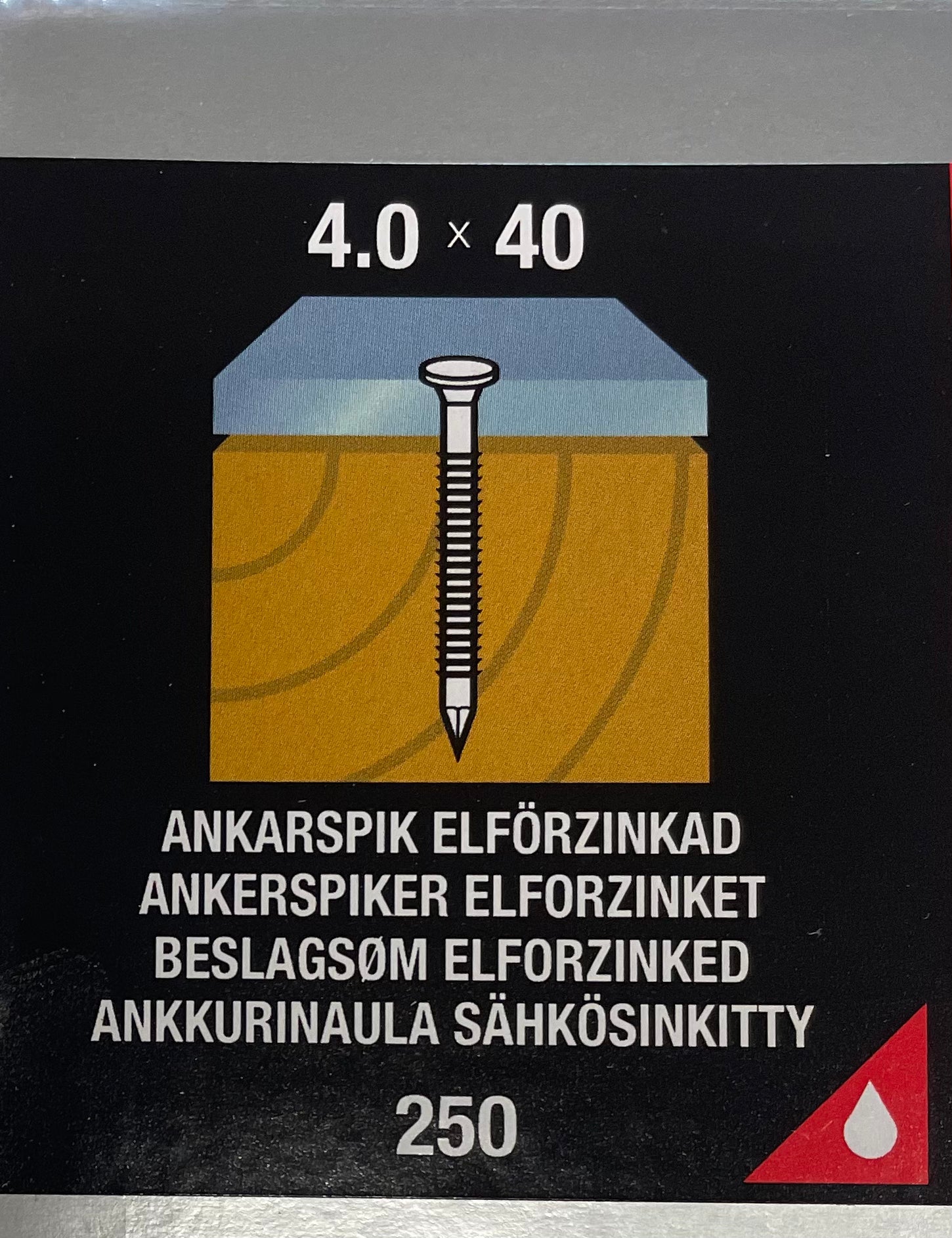 Ankarspik elförzinkad 4x40 250st