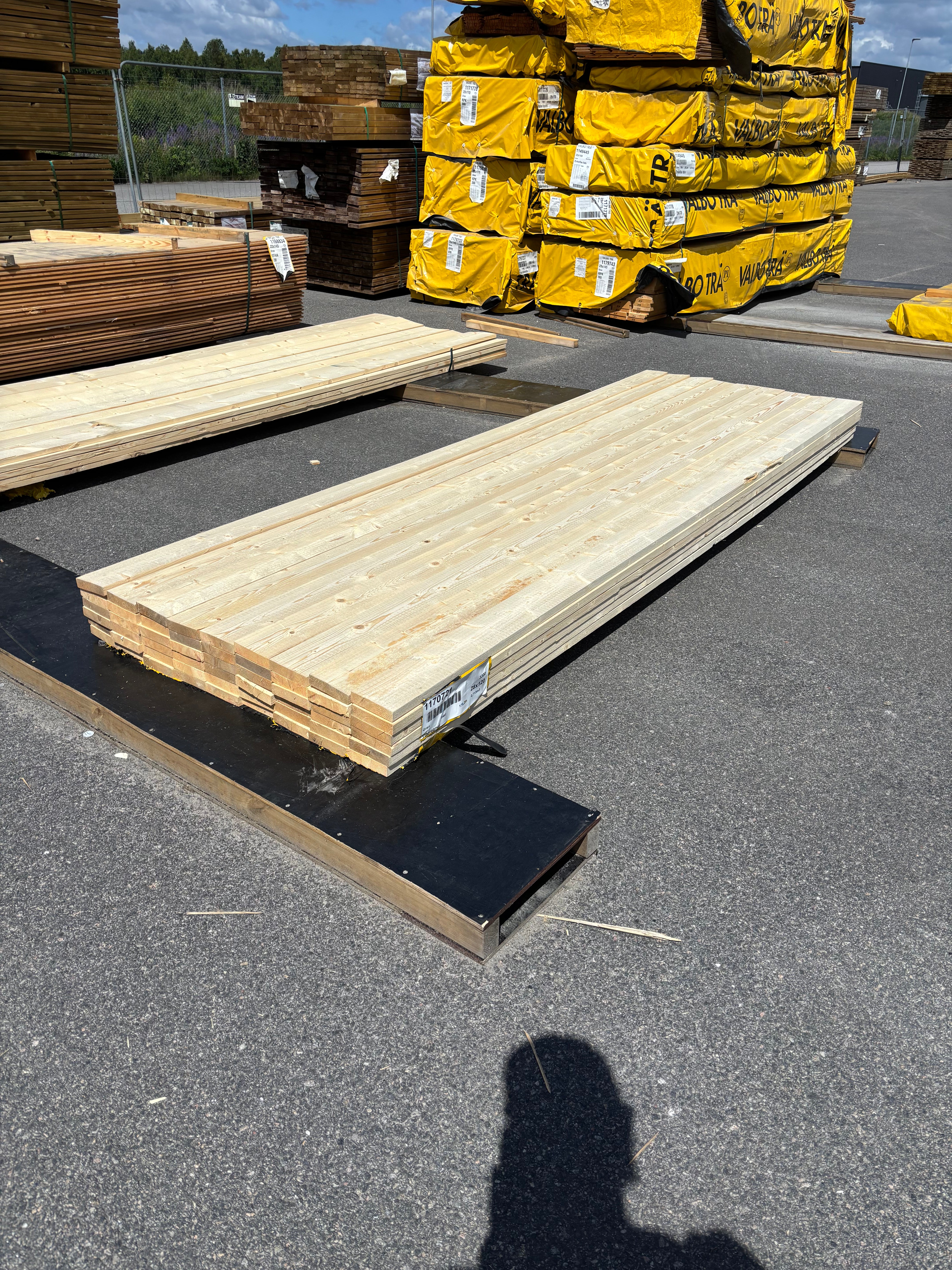 Paket Finsågade Brädor 28x120mm, 54st 3,30m
