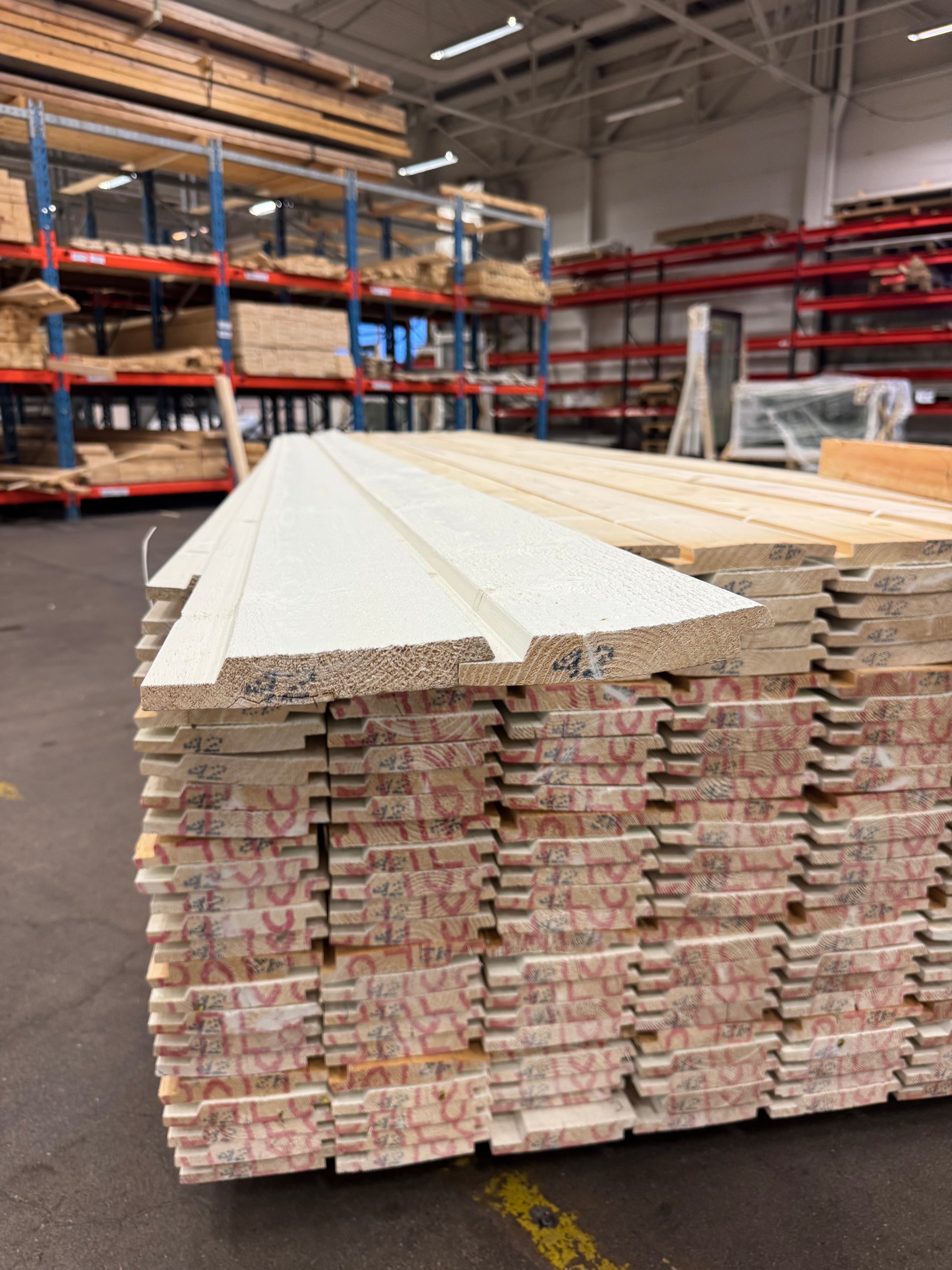 Paket Falspanel 22x145 – 4.20m – Vit (Grund + Mellanstruken) 175st