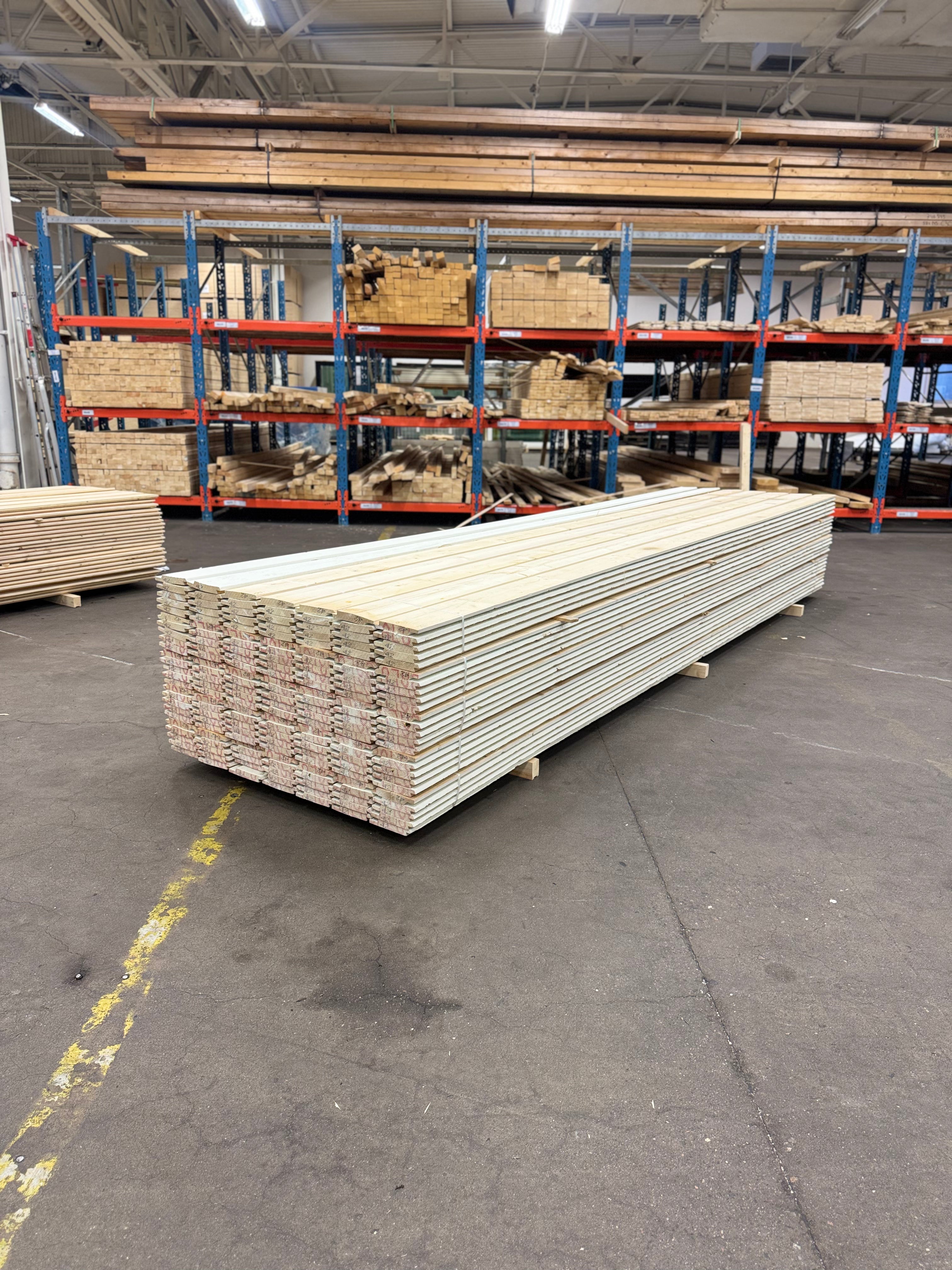 Paket Falspanel 22x145 – 4.20m – Vit (Grund + Mellanstruken) 175st