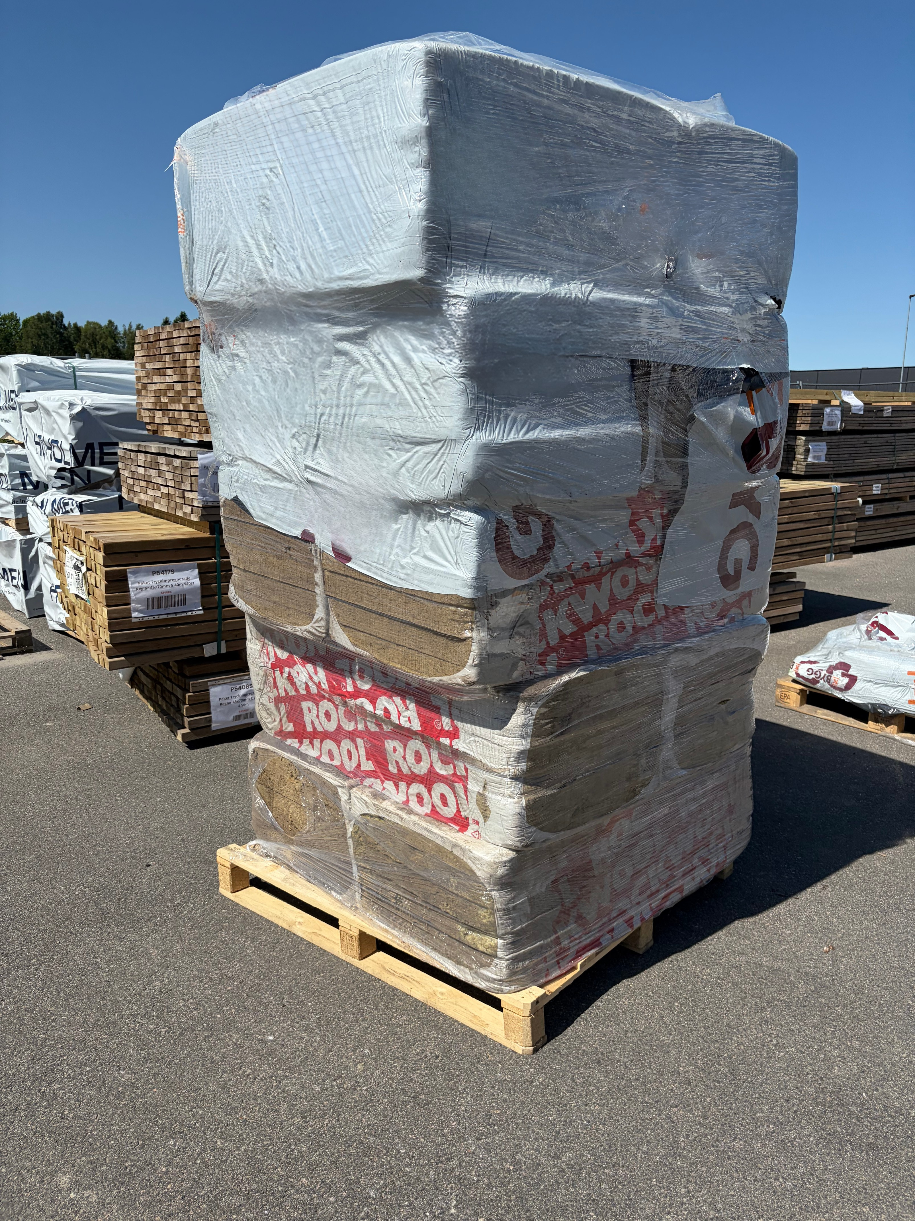 Pall med Isoleringsskivor Rockwool 70mm, 50st